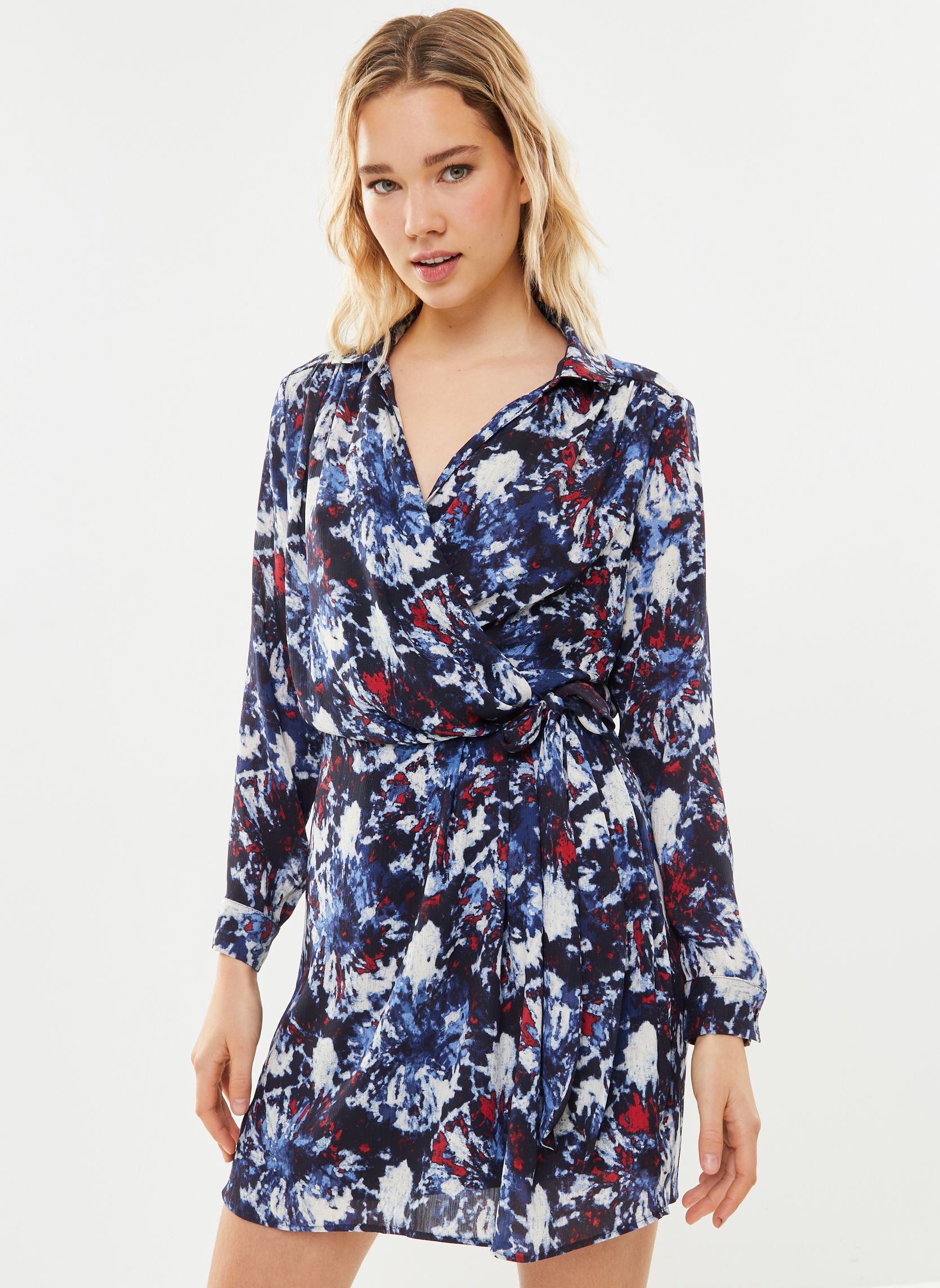 Robe Longue Mi-midi Manches Longues - Taille L - Multicolore Rayon - Occasion Très Bon état