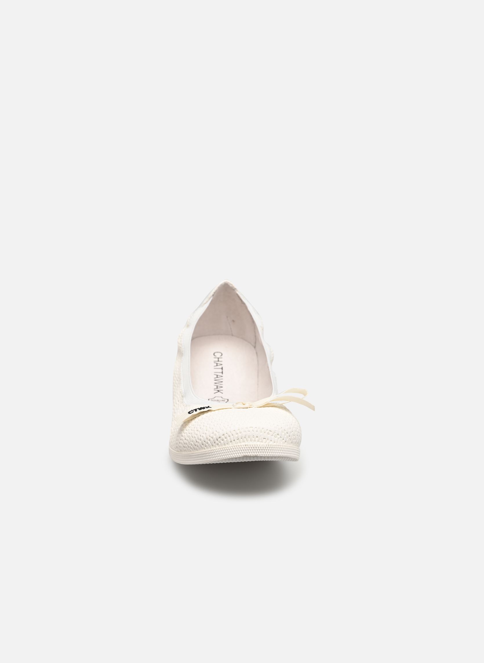 Klassieke ballerina's Girona dames wit Chattawak Klassieke ballerina's Girona dames wit Blanc