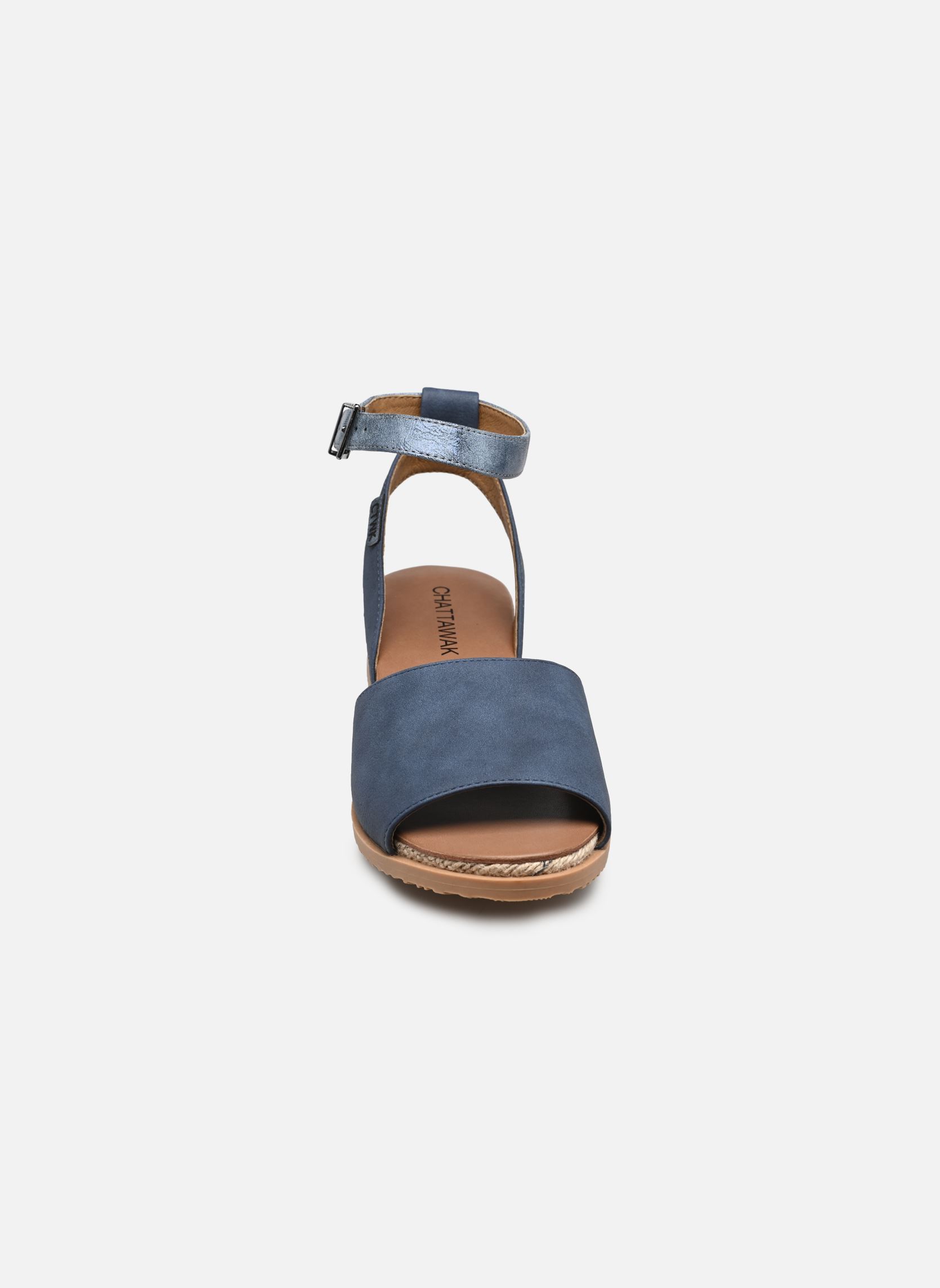 Sandalen met sleehak en plateau Louisa dames blauw Chattawak Sandalen met sleehak en plateau Louisa dames blauw Bleu