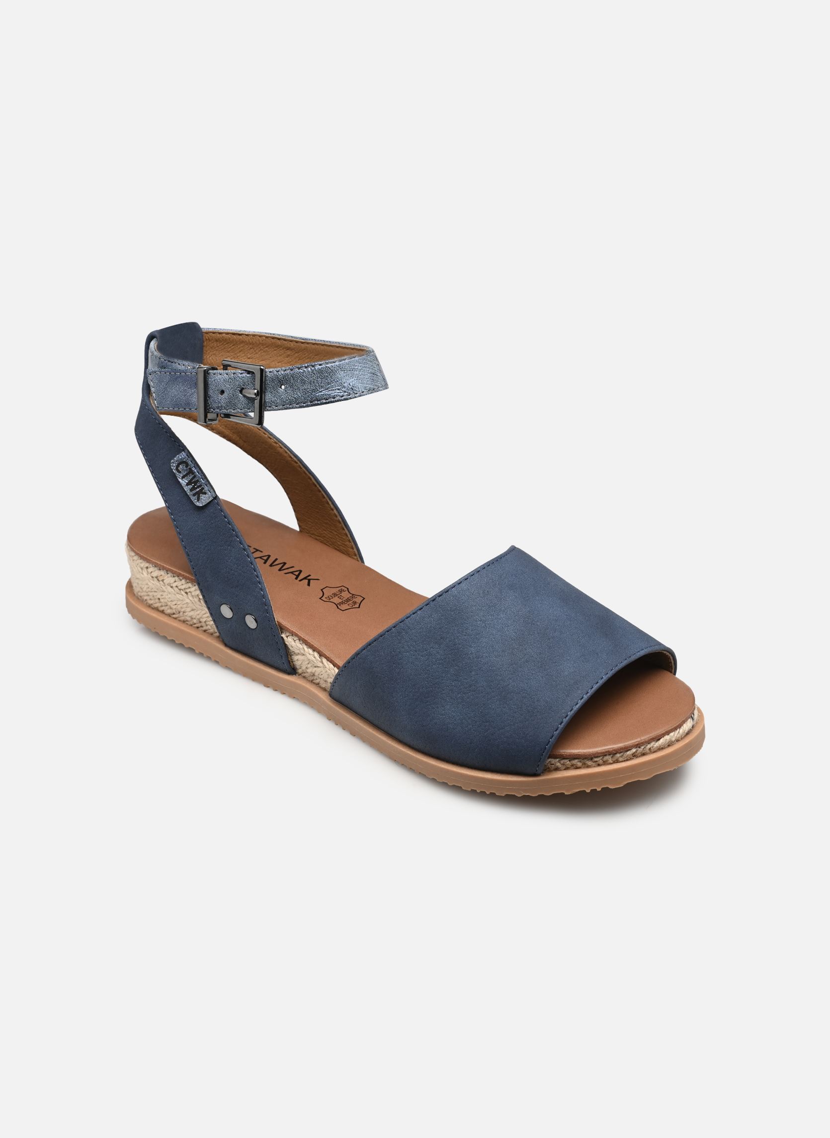 Sandalen met sleehak en plateau Louisa dames blauw Chattawak Sandalen met sleehak en plateau Louisa dames blauw Bleu
