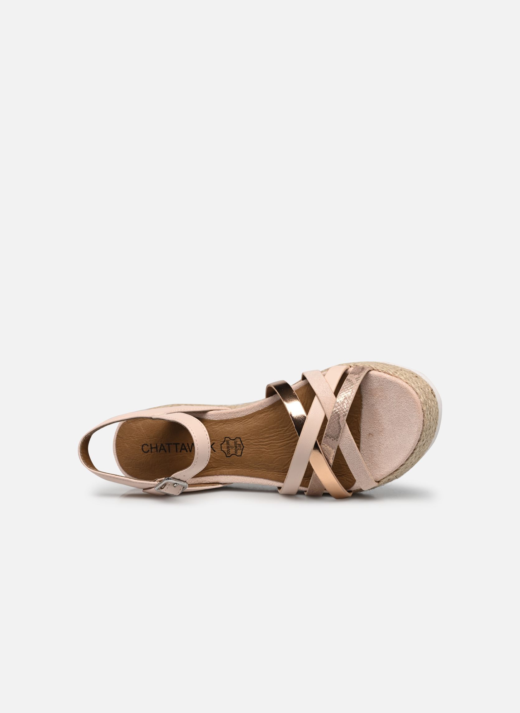 Sandales compensées et plateformes Mifra femme rose Chattawak Sandales compensées et plateformes Mifra femme rose Rose gold