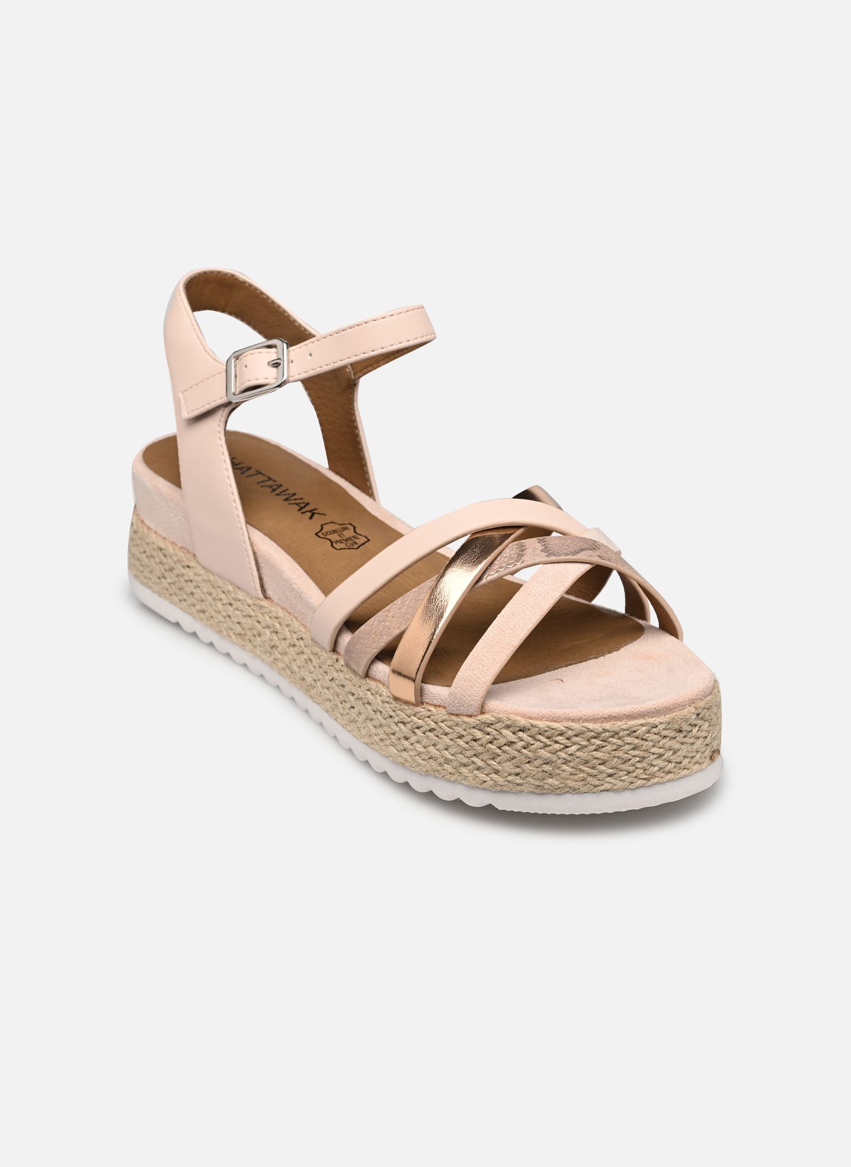 Sandales compensées et plateformes Mifra femme rose Chattawak Sandales compensées et plateformes Mifra femme rose Rose gold