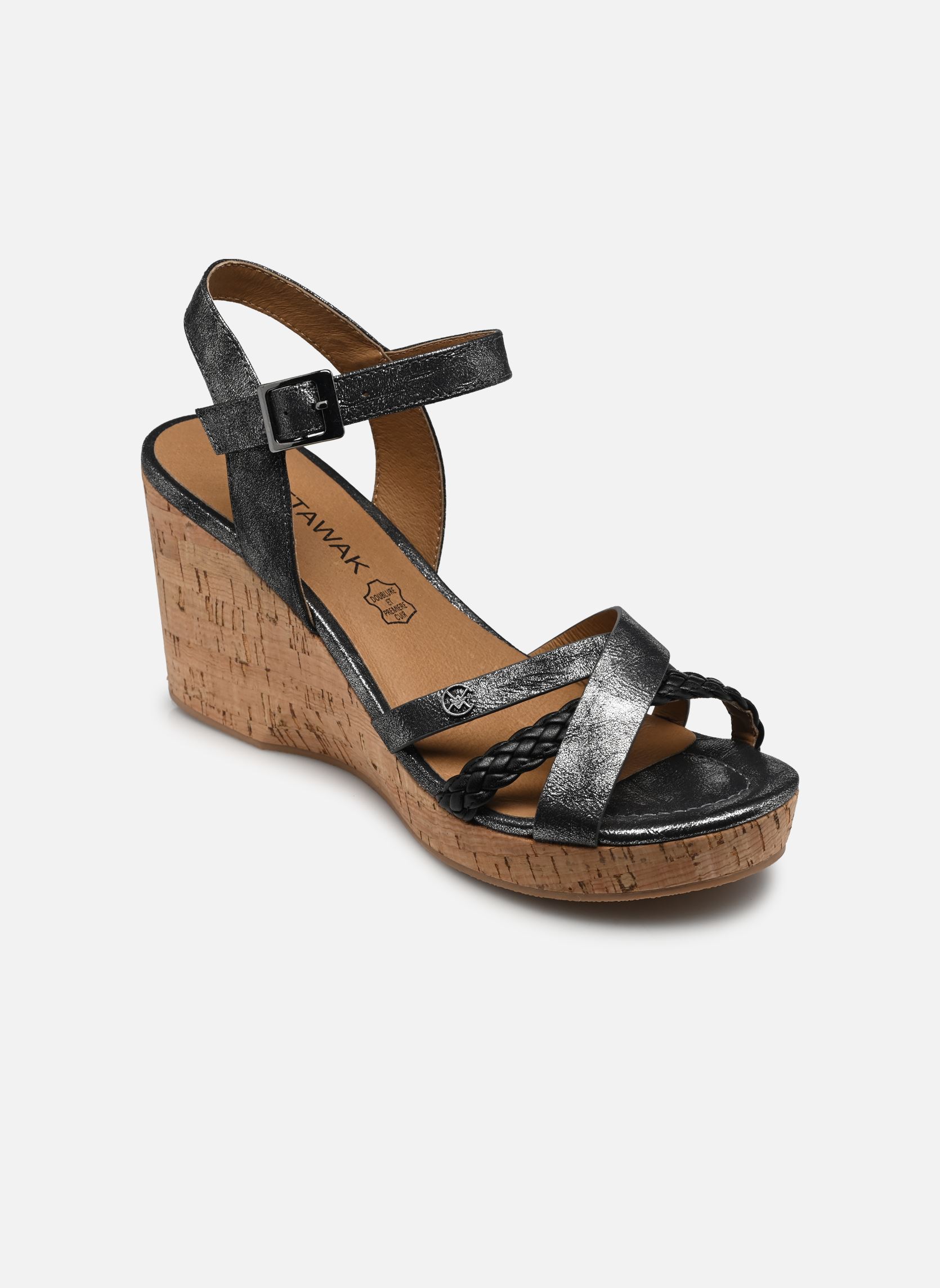 Keil- und Plateausandalen Tang damen schwarz Chattawak Keil- und Plateausandalen Tang damen schwarz Noir