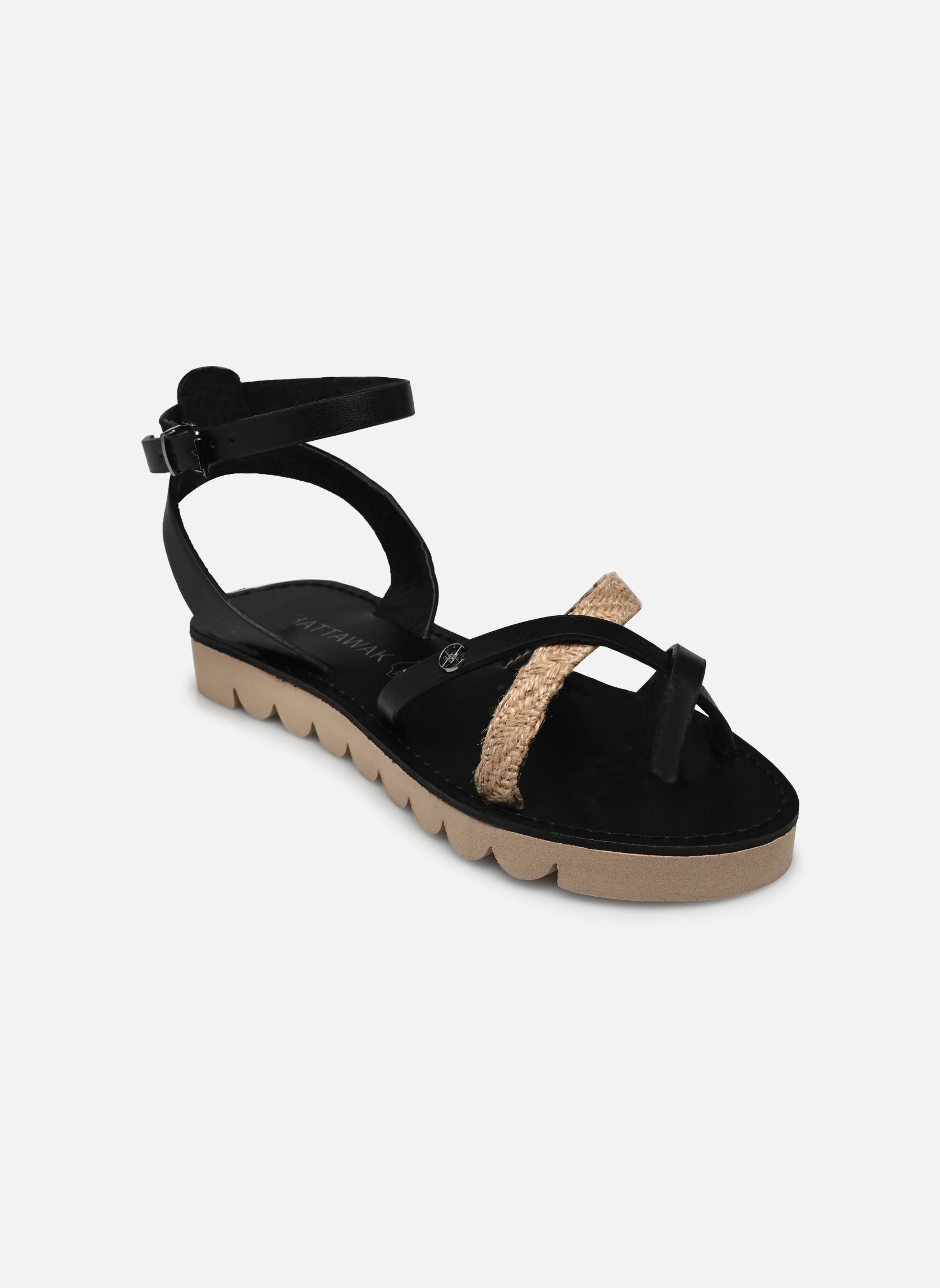 Flache Sandalen Leia damen schwarz Chattawak Flache Sandalen Leia damen schwarz Noir