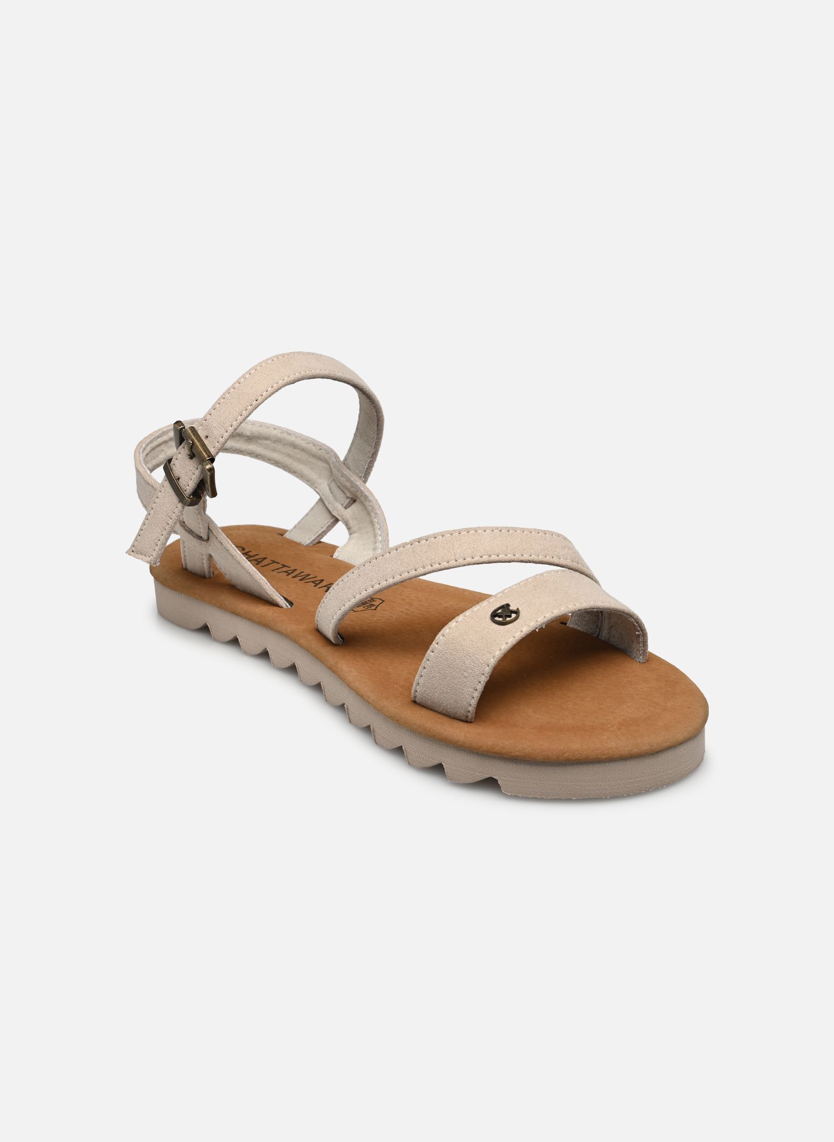 Sandalen met sleehak en plateau Depok dames beige Chattawak Sandalen met sleehak en plateau Depok dames beige Taupe