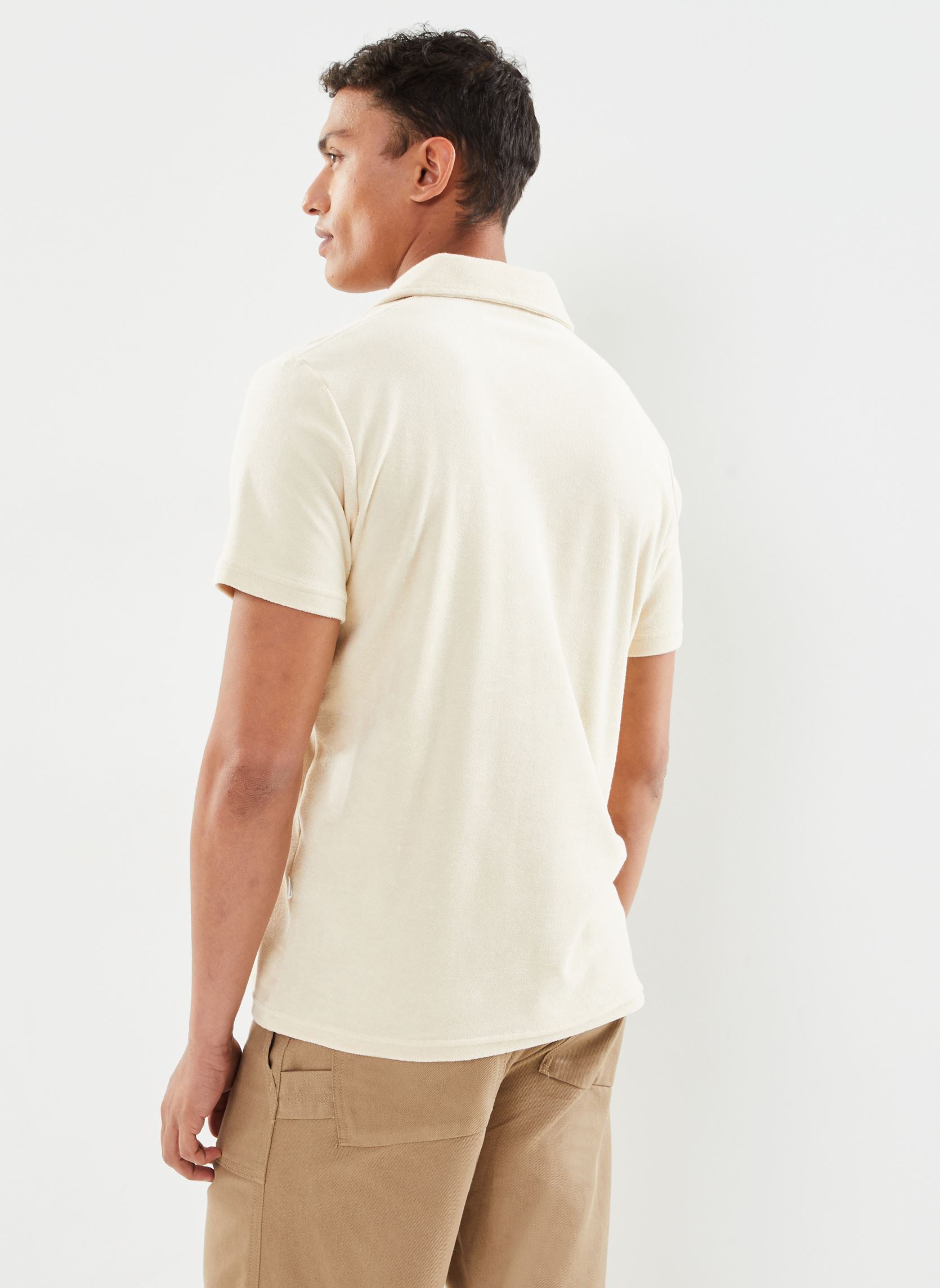 Polos Slhtalon Towel SS Polo homme beige Selected Homme Polos Slhtalon Towel SS Polo homme beige FOG