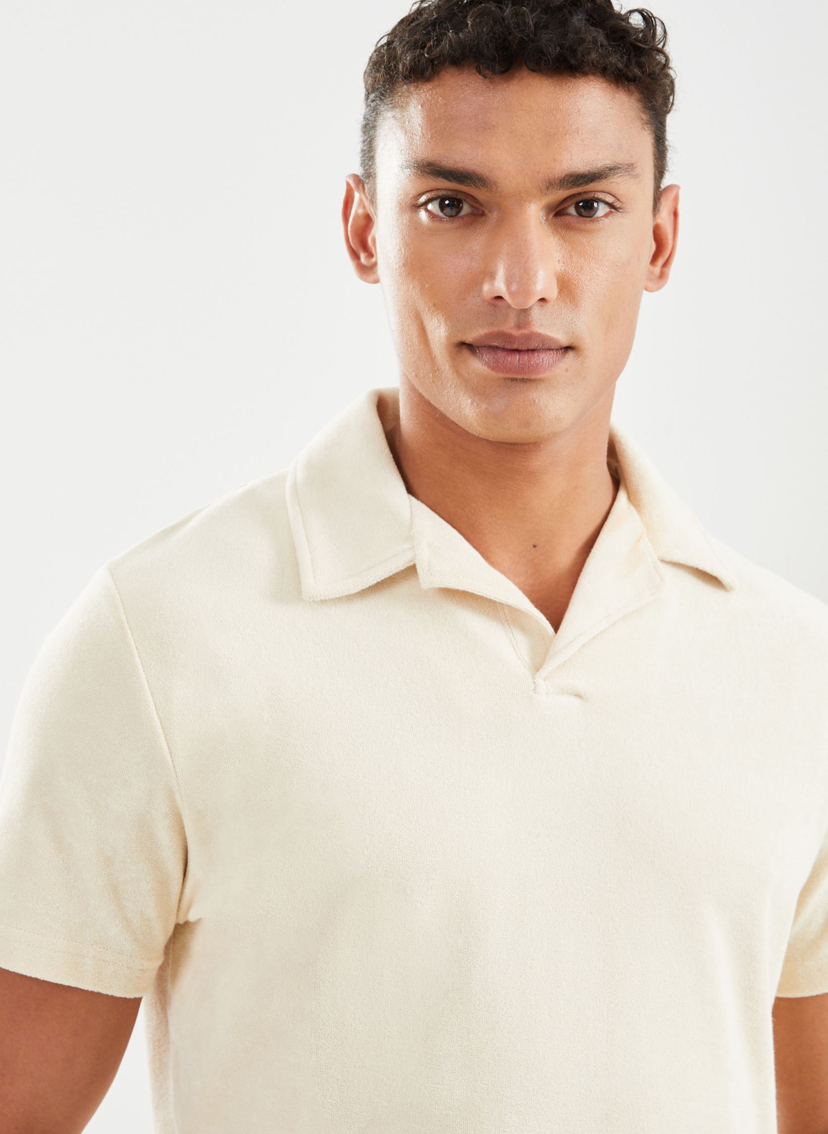 Polos Slhtalon Towel SS Polo homme beige Selected Homme Polos Slhtalon Towel SS Polo homme beige FOG