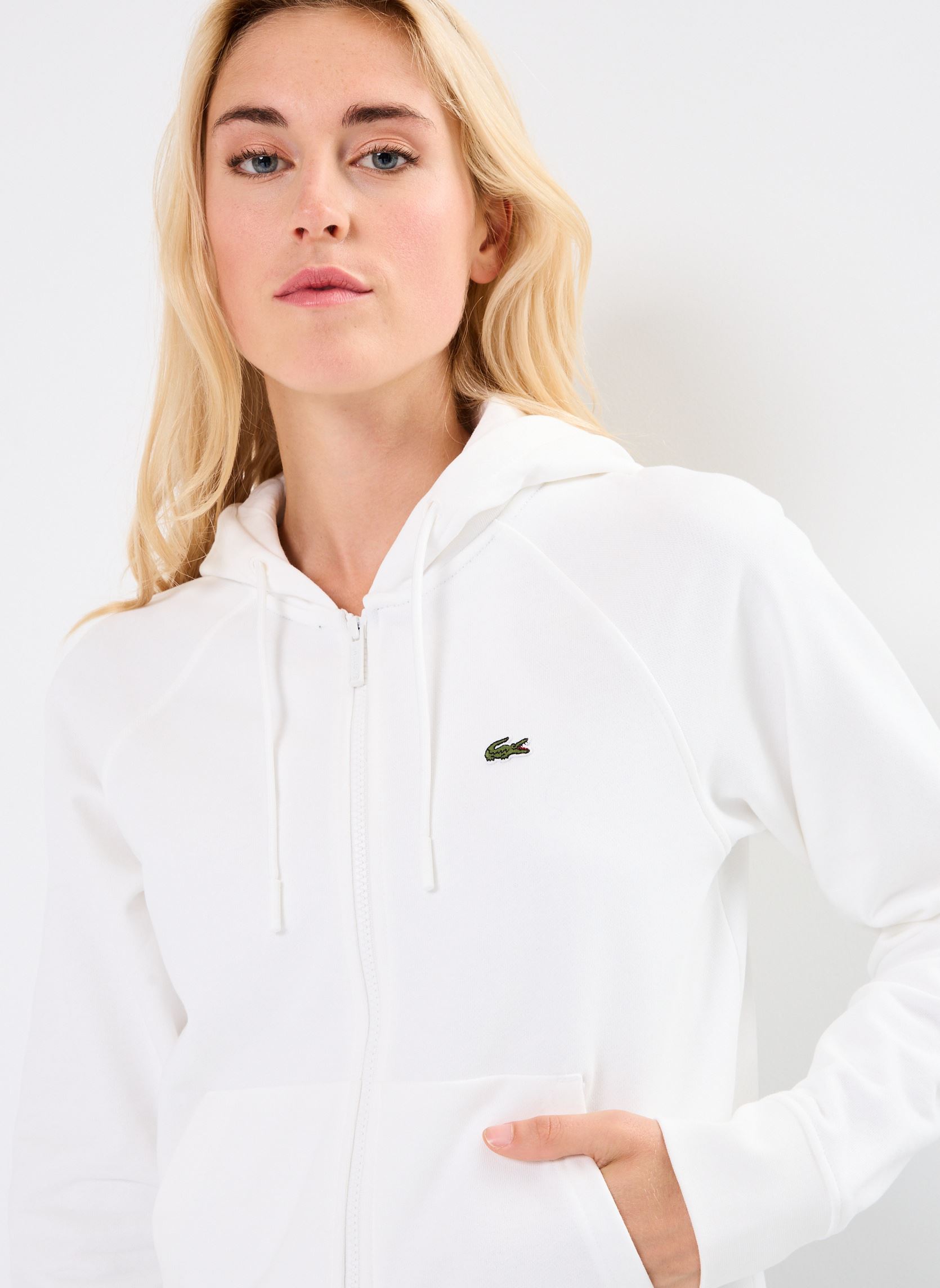 Sweats zippés Hoodie Zippé SF9213 femme blanc Lacoste Sweats zippés Hoodie Zippé SF9213 femme blanc FARINE