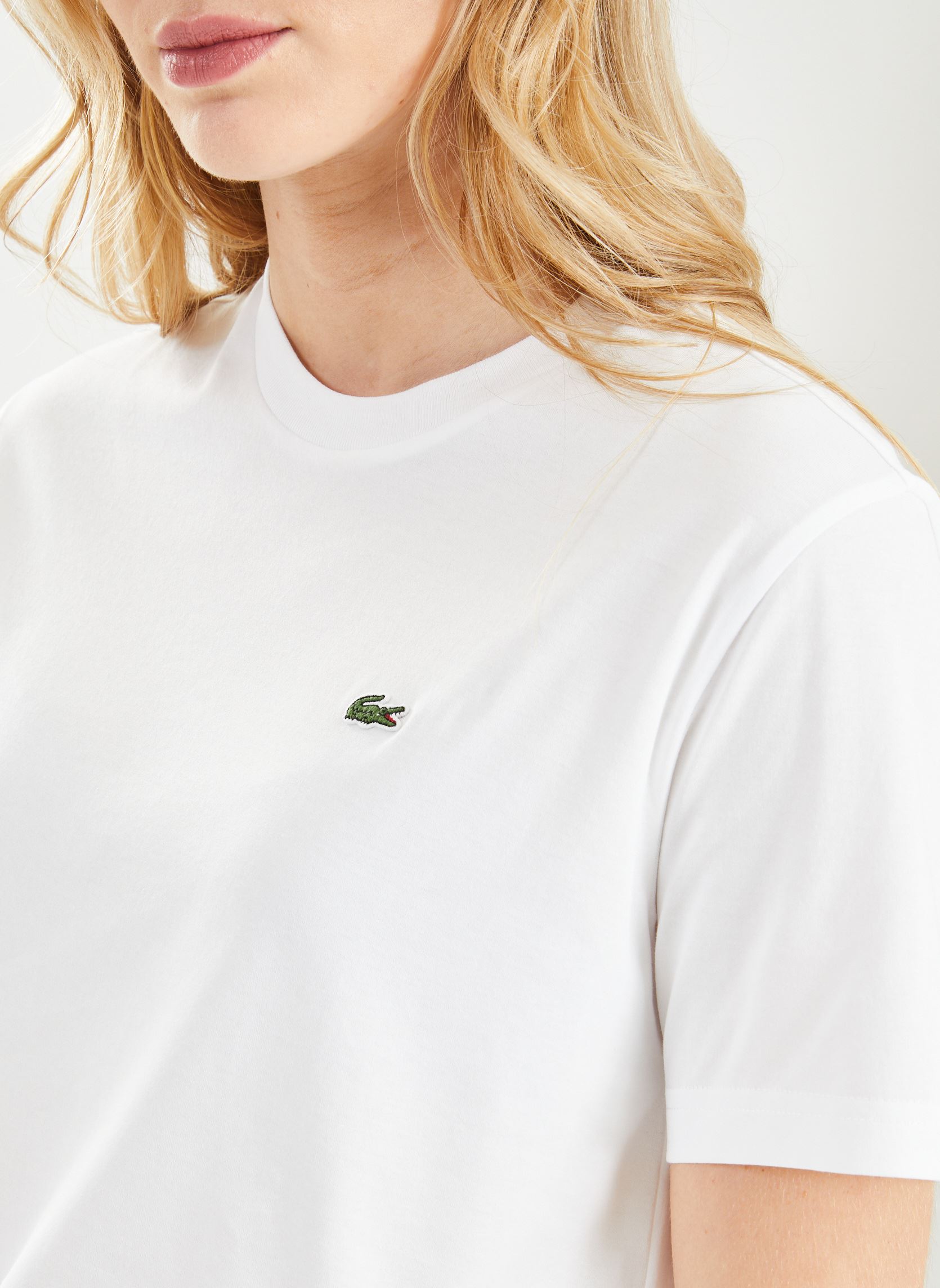 Tee-shirts manches courtes Tee Shirt TF7215 femme blanc Lacoste Tee-shirts manches courtes Tee Shirt TF7215 femme blanc BLANC