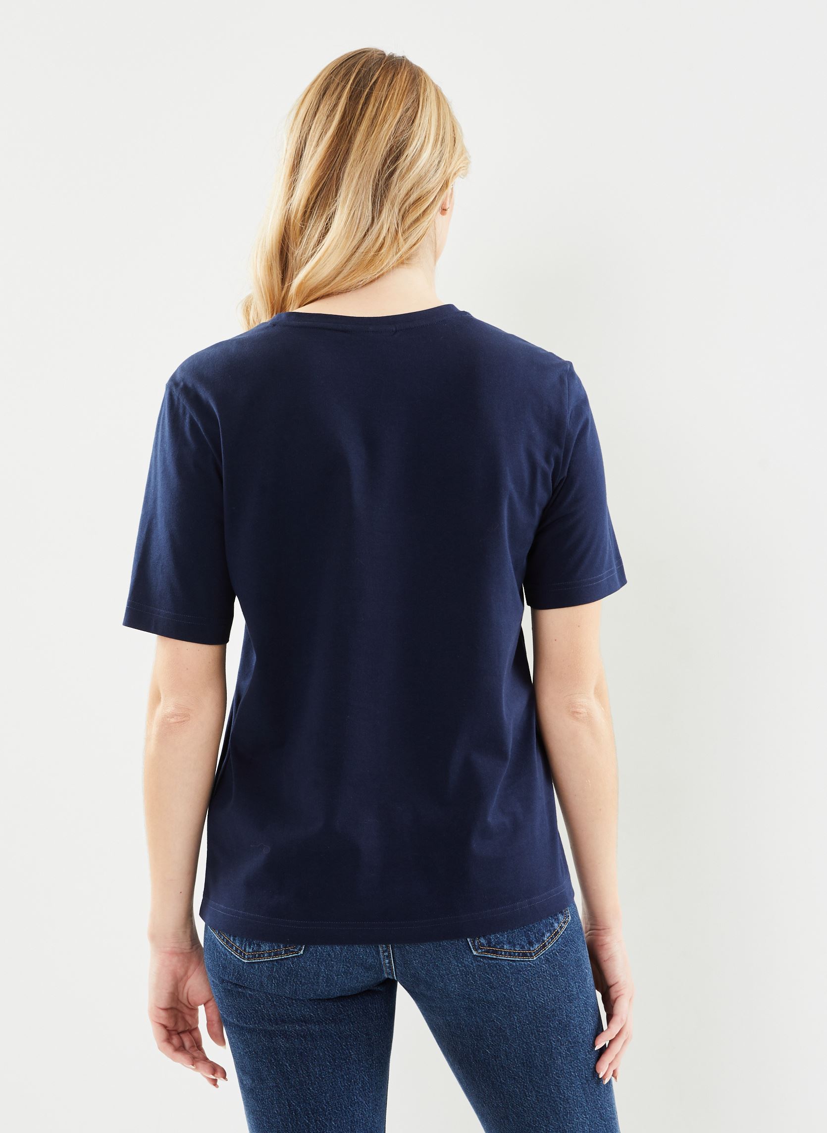 Camisetas de manga corta Tee Shirt col V TF7300 mujer azul Lacoste Camisetas de manga corta Tee Shirt col V TF7300 mujer azul MARINE