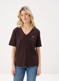Tee-shirts manches courtes Tee Shirt col V TF7300 femme marron