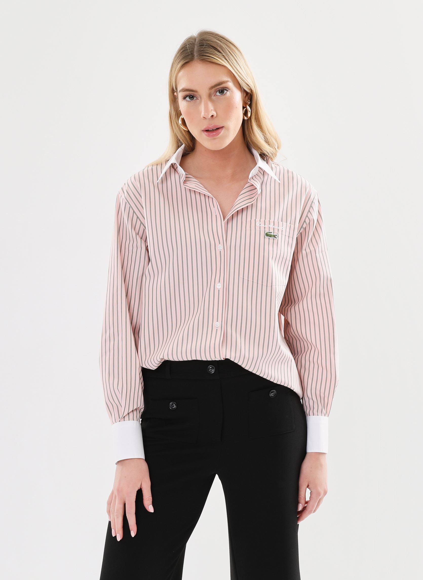 Chemises manches longues Chemise à Rayures CF6951 femme rose Lacoste Chemises manches longues Chemise à Rayures CF6951 femme rose NYMPHEA/BLANC-NOIR-CROISS