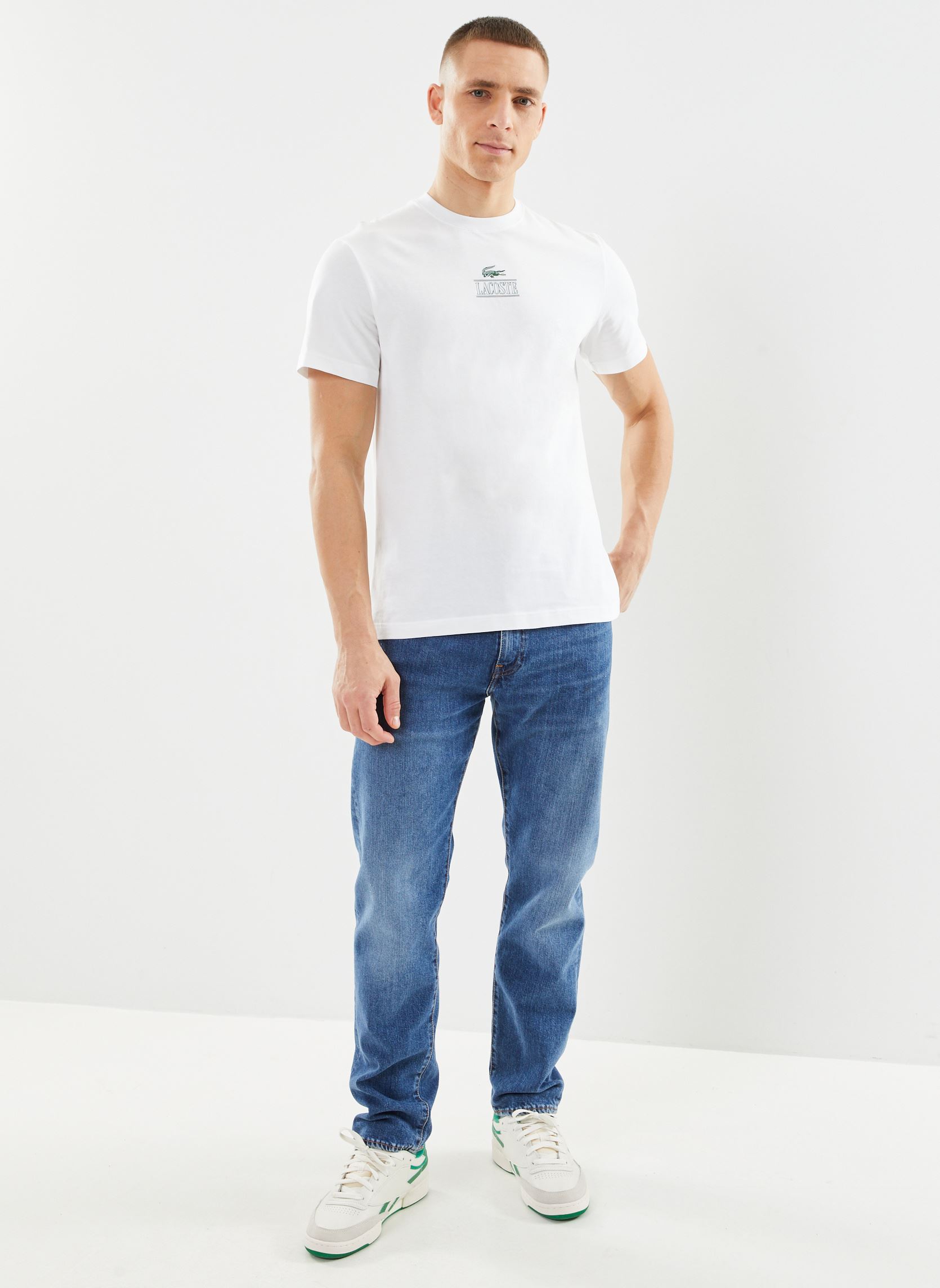 Tee-shirts manches courtes Tee Shirt TH1147 homme blanc Lacoste Tee-shirts manches courtes Tee Shirt TH1147 homme blanc BLANC