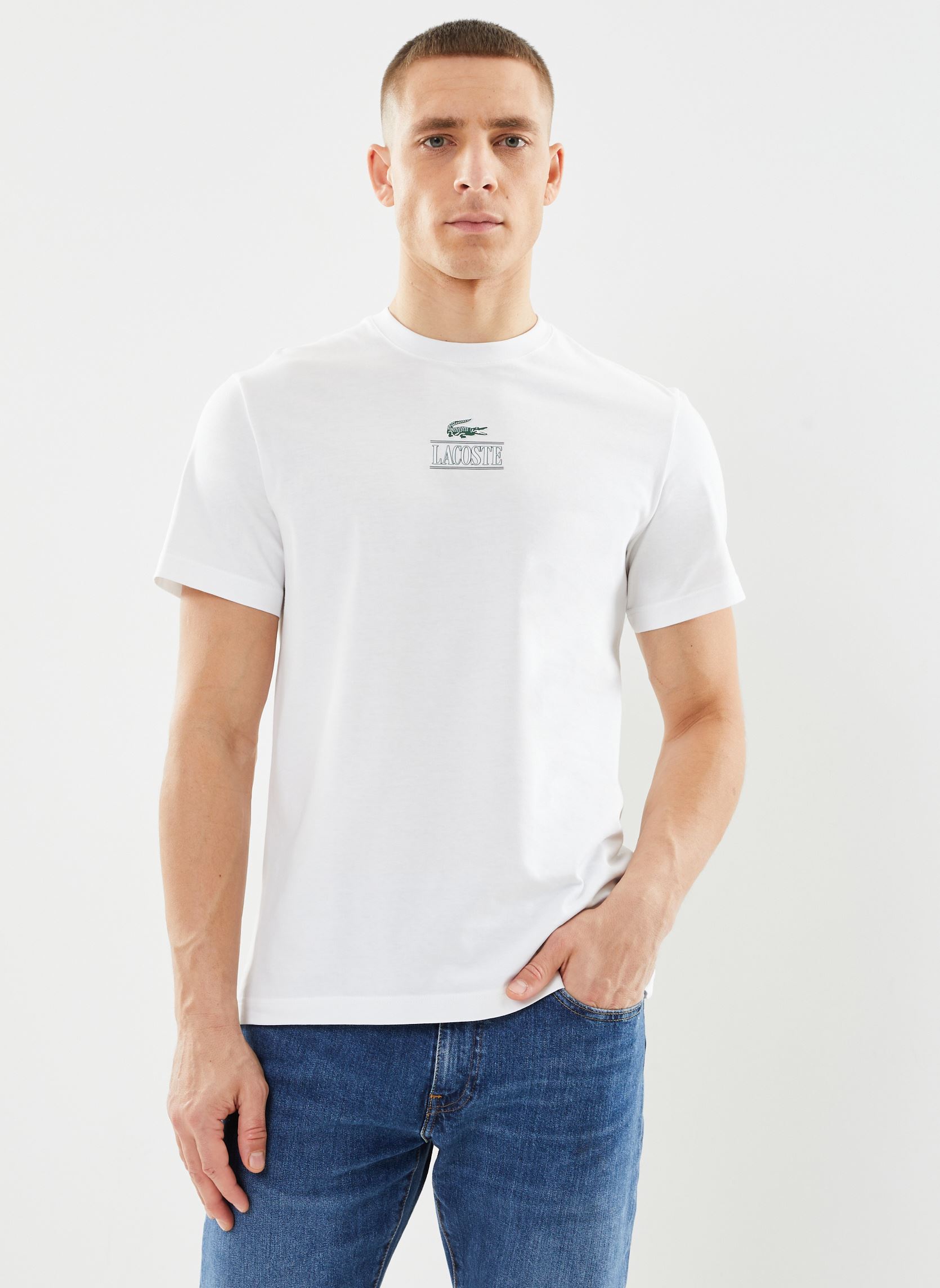 Tee-shirts manches courtes Tee Shirt TH1147 homme blanc Lacoste Tee-shirts manches courtes Tee Shirt TH1147 homme blanc BLANC