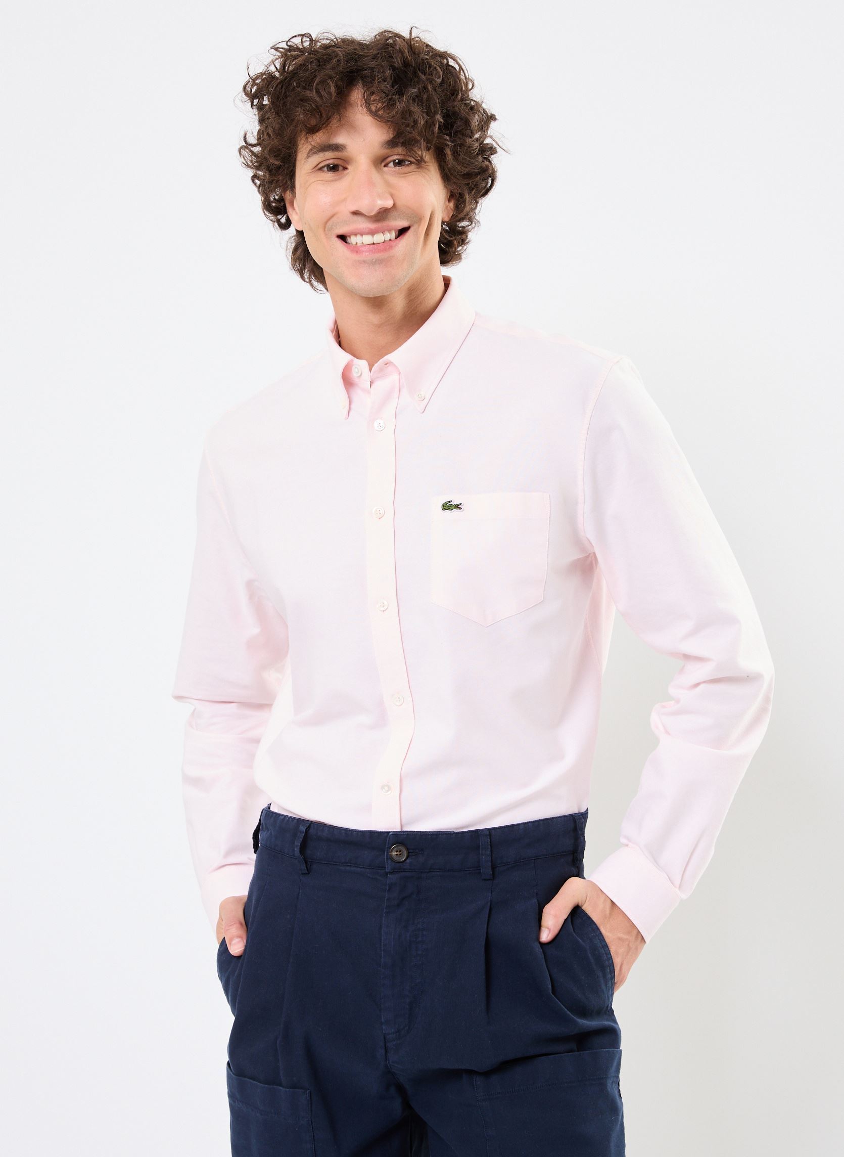 Lacoste Chemises Chemise regular fit Oxford CH1911 homme rose