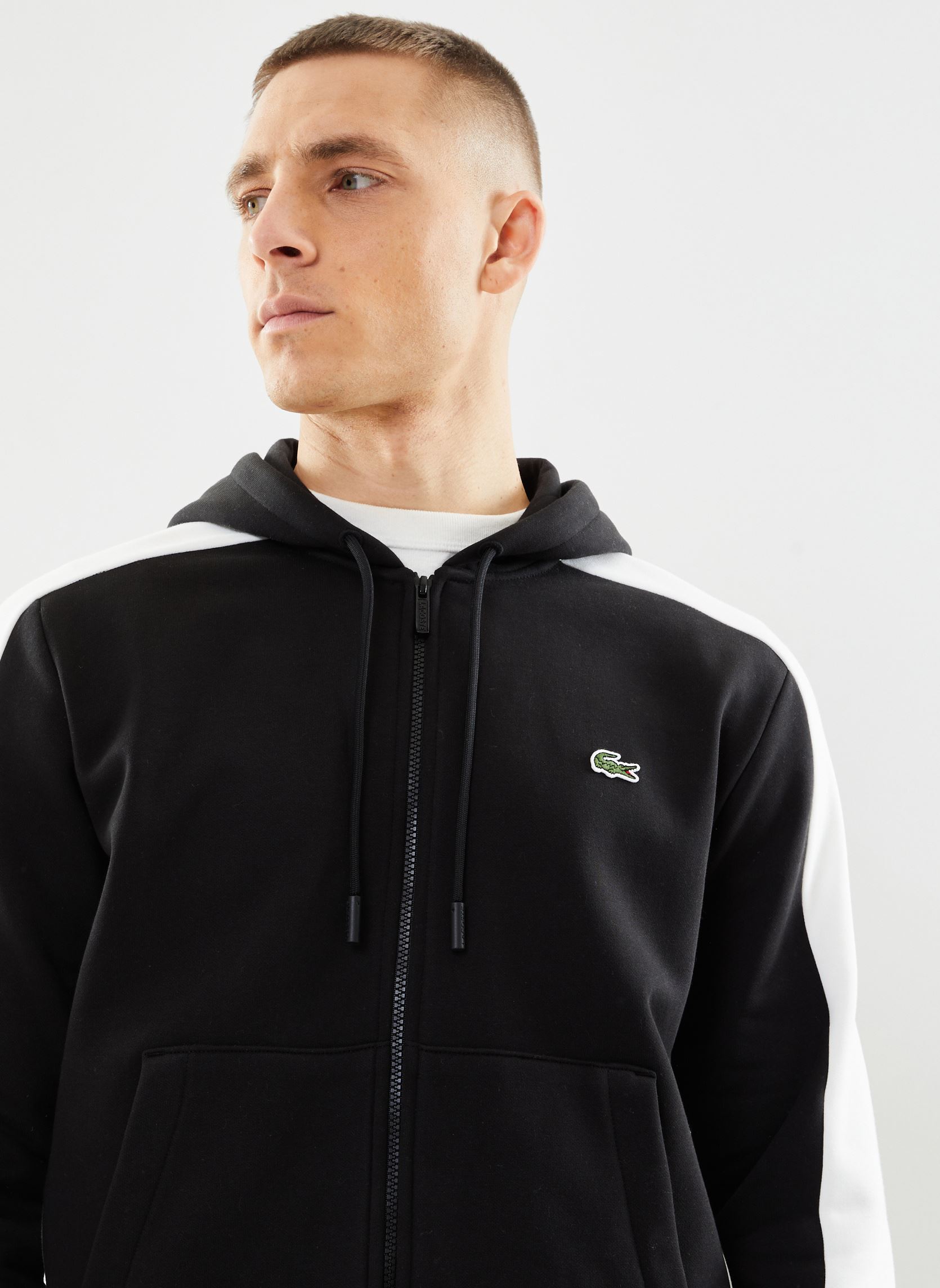 Sweats zippés Hoodie Zippé SH1301 homme noir Lacoste Sweats zippés Hoodie Zippé SH1301 homme noir NOIR/FARINE-CROISSANT