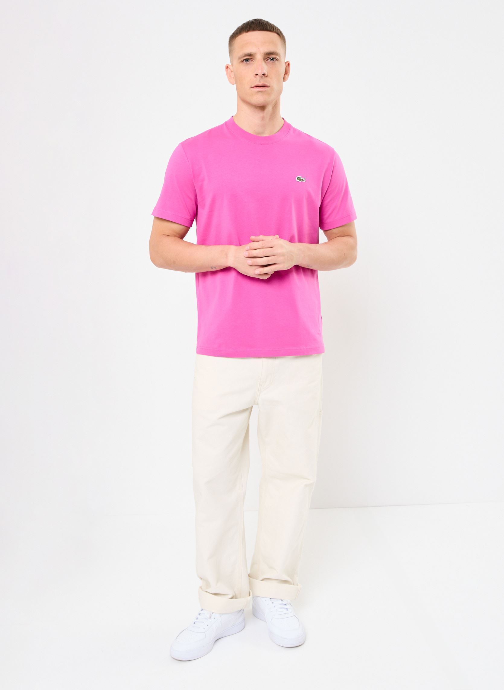 Tee-shirts manches courtes Tee Shirt TH7318 homme rose Lacoste Tee-shirts manches courtes Tee Shirt TH7318 homme rose MALVA
