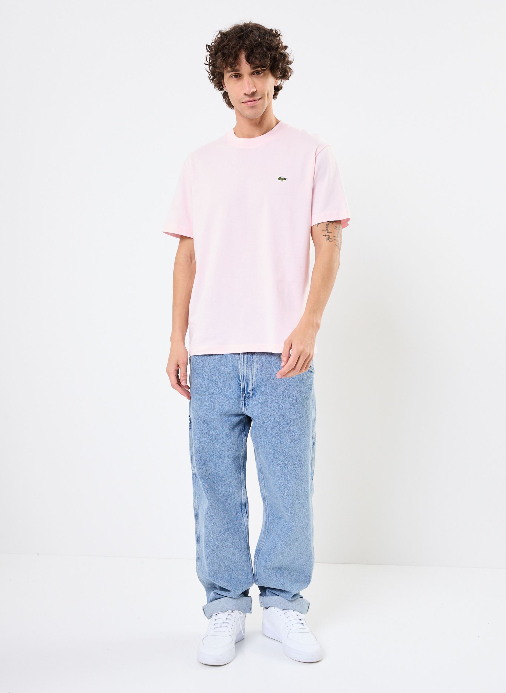 Tee-shirts manches courtes Tee Shirt TH7318 homme rose Lacoste Tee-shirts manches courtes Tee Shirt TH7318 homme rose FLAMANT