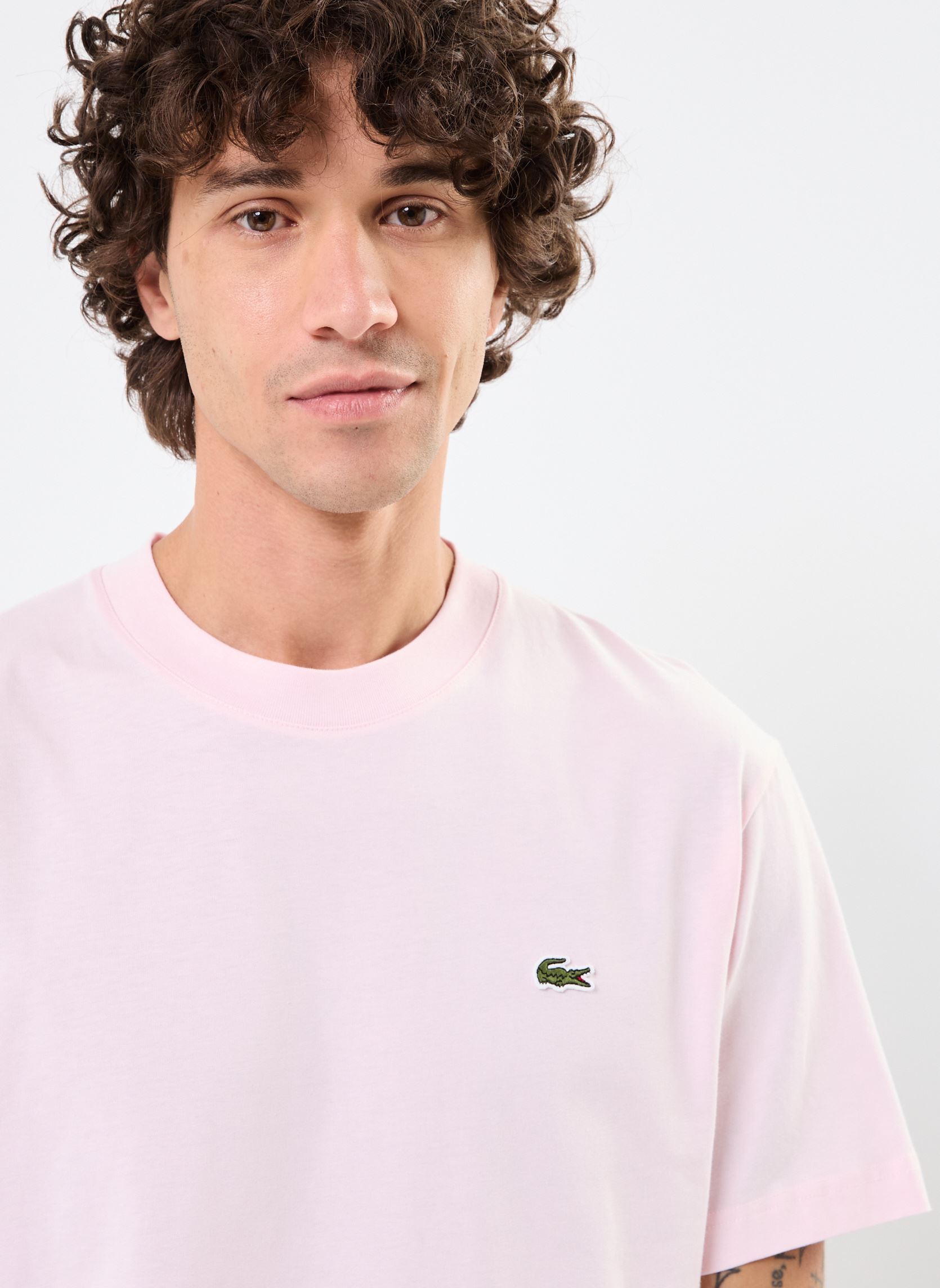 Tee-shirts manches courtes Tee Shirt TH7318 homme rose Lacoste Tee-shirts manches courtes Tee Shirt TH7318 homme rose FLAMANT