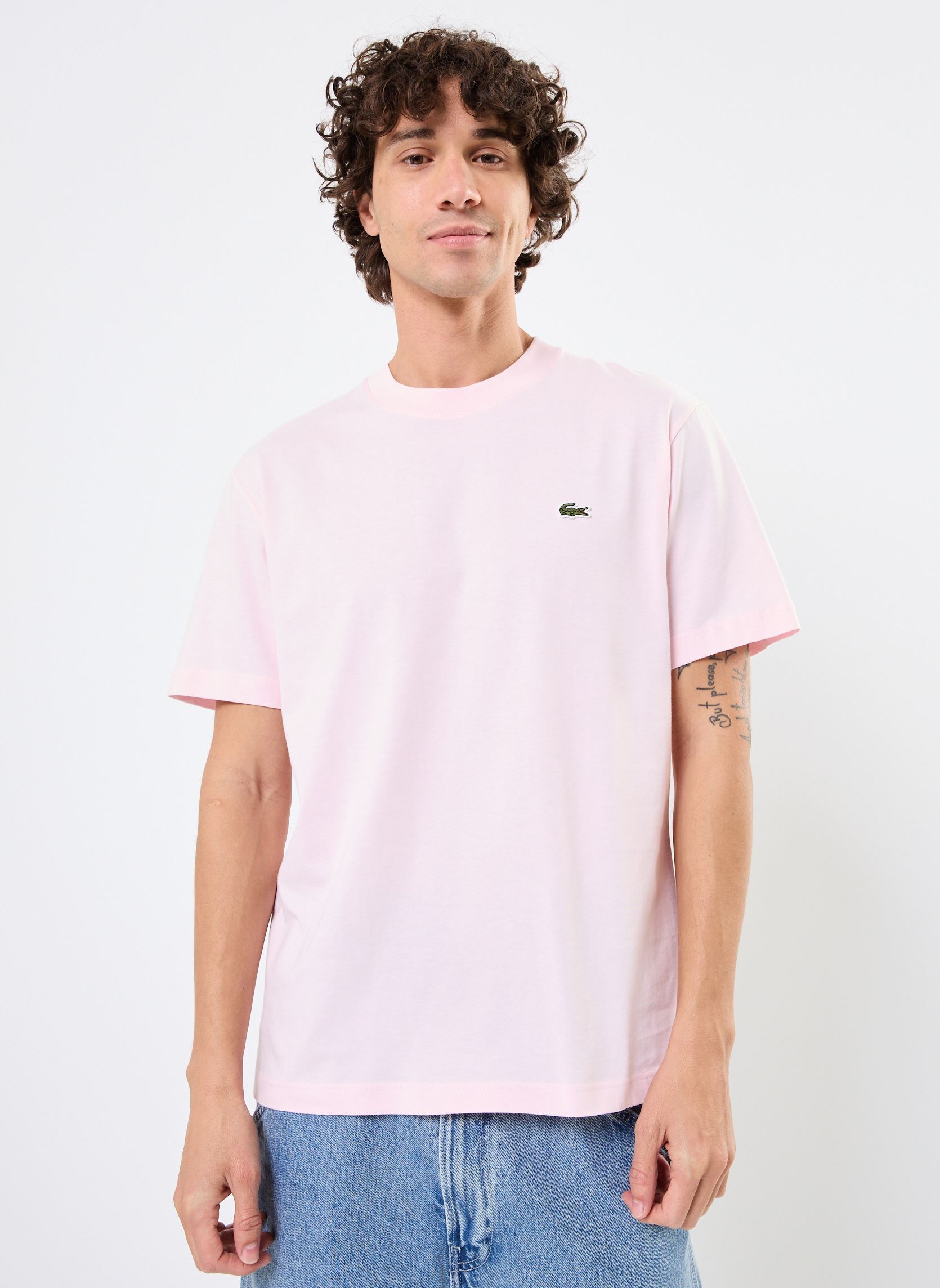 Tee-shirts manches courtes Tee Shirt TH7318 homme rose Lacoste Tee-shirts manches courtes Tee Shirt TH7318 homme rose FLAMANT