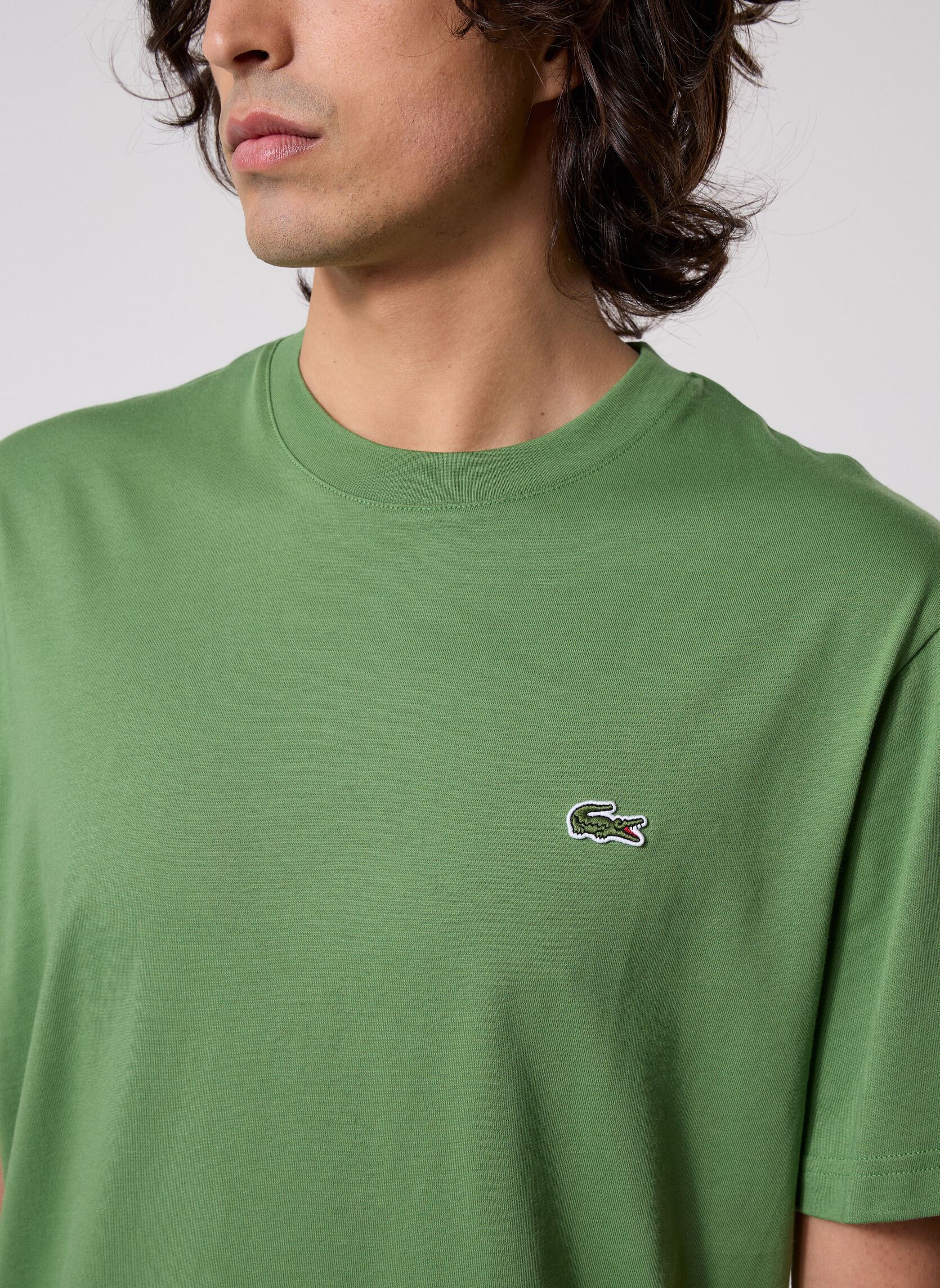 Tee-shirts manches courtes Tee Shirt TH7318 homme vert Lacoste Tee-shirts manches courtes Tee Shirt TH7318 homme vert MACHE
