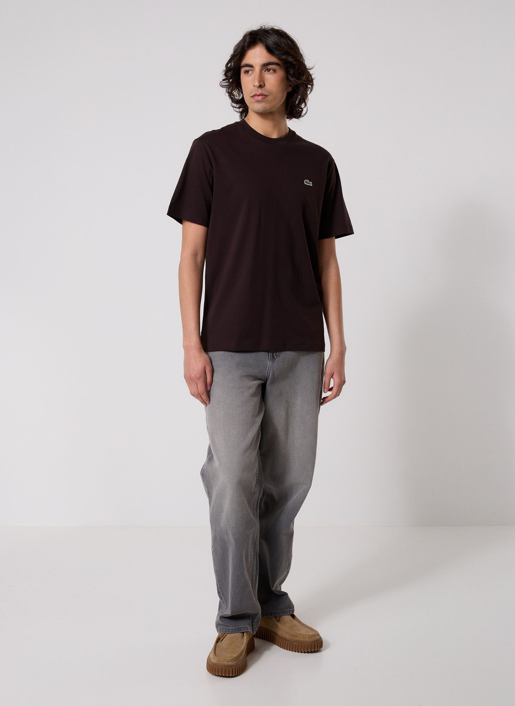T-shirt a maniche corte Tee Shirt TH7318 uomo marrone Lacoste T-shirt a maniche corte Tee Shirt TH7318 uomo marrone BUFFLE
