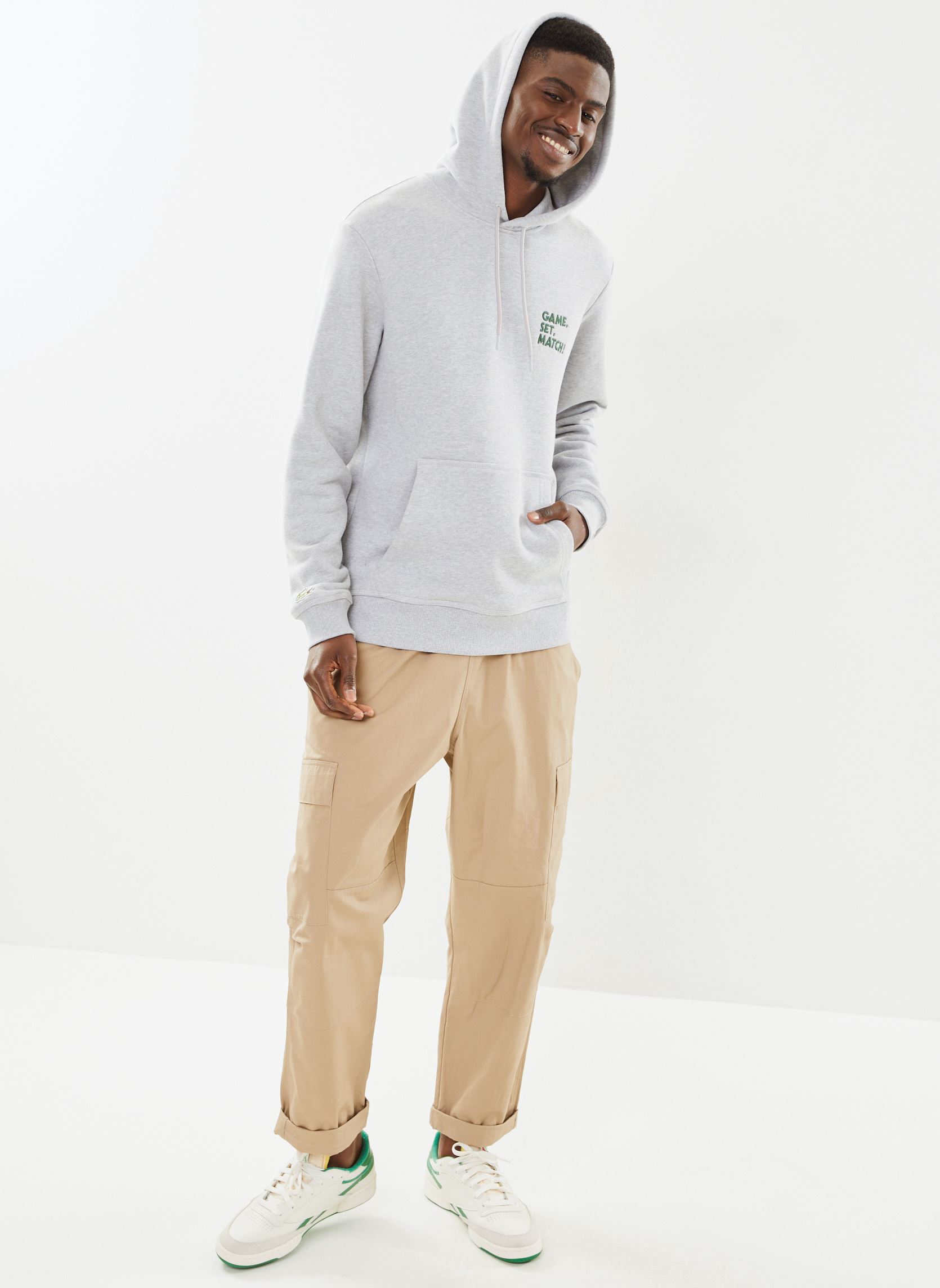 Hoodies Hoodie SH0132 heren zwart Lacoste Hoodies Hoodie SH0132 heren zwart ARGENT CHINE
