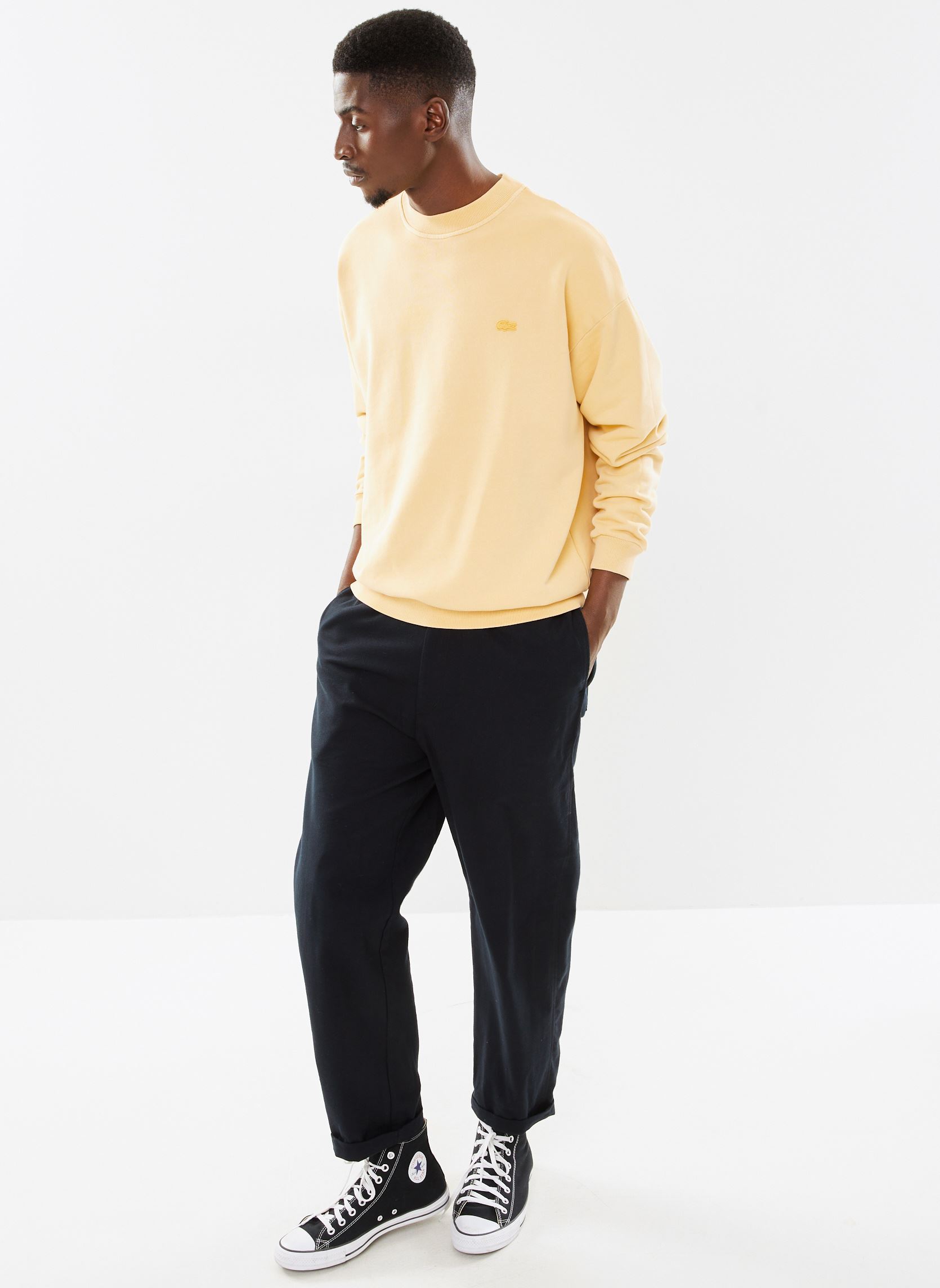 Sweats Sweatshirt délavé SH7506 homme jaune Lacoste Sweats Sweatshirt délavé SH7506 homme jaune ECO GOLDEN HAZE