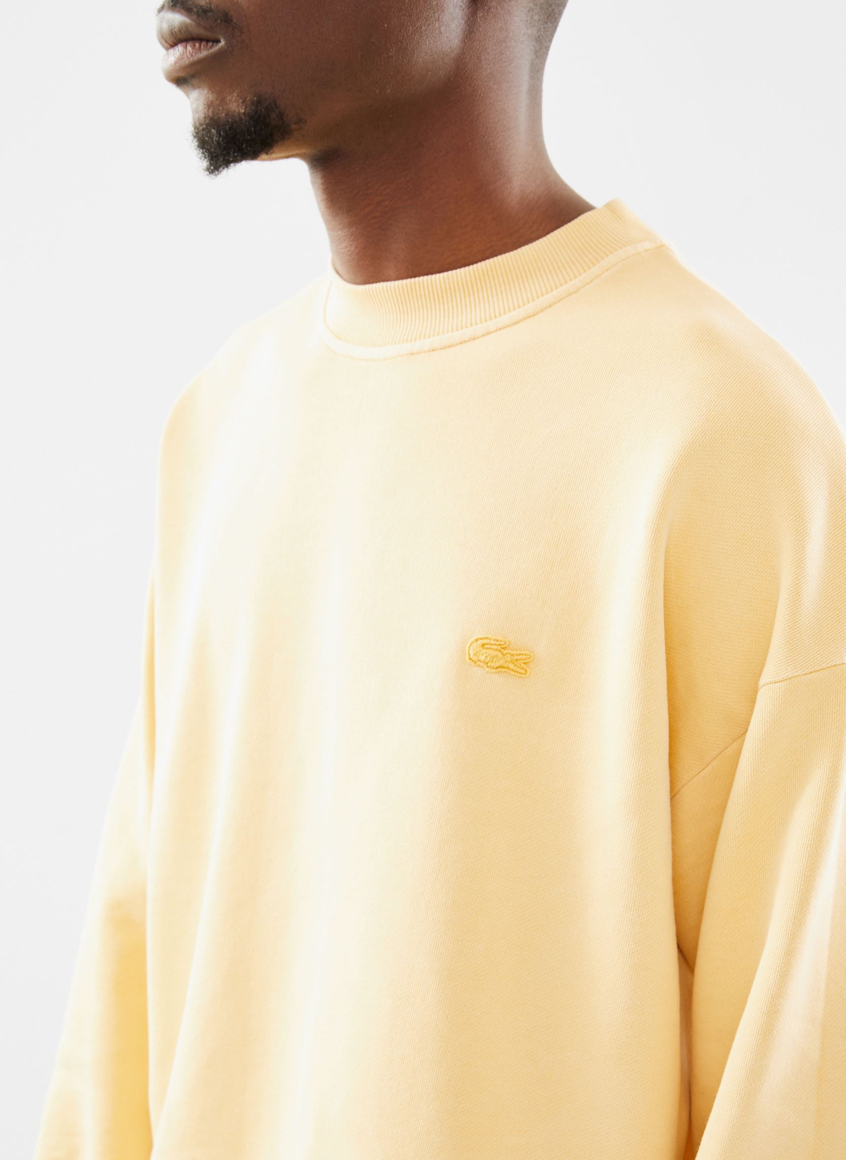 Sweats Sweatshirt délavé SH7506 homme jaune Lacoste Sweats Sweatshirt délavé SH7506 homme jaune ECO GOLDEN HAZE