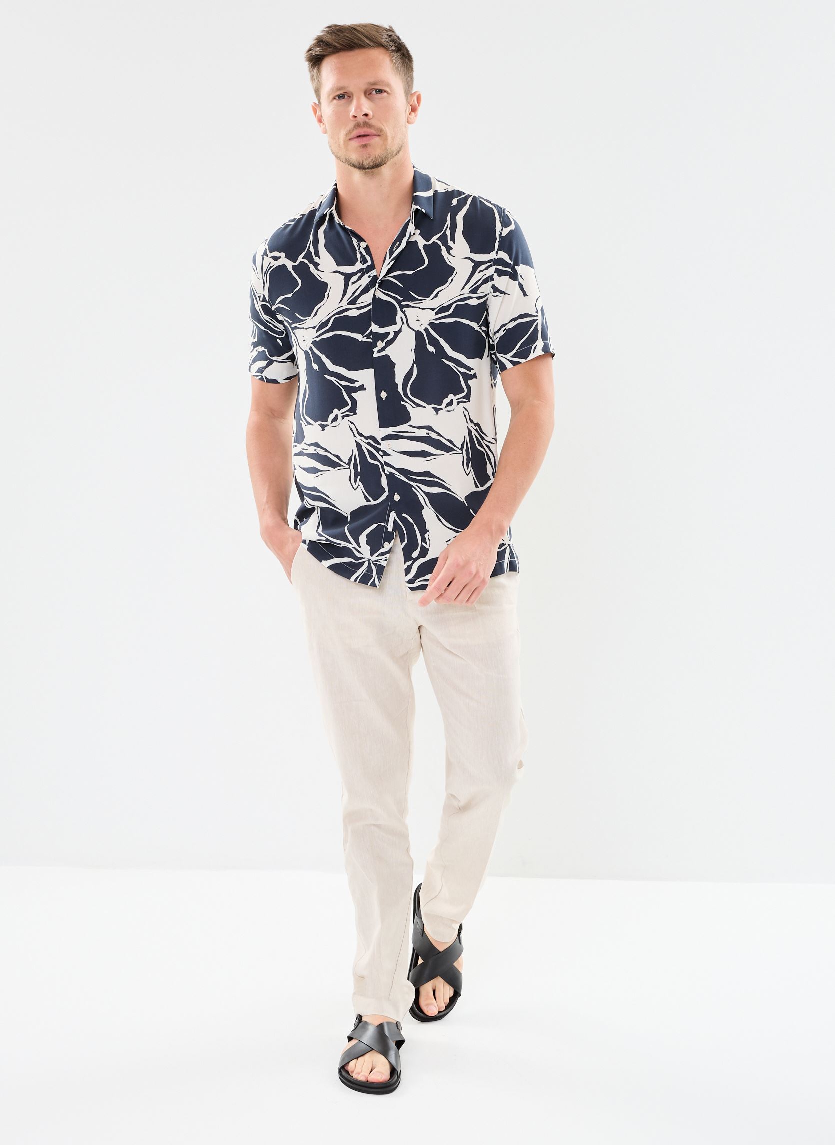 Chemises MY12393 homme bleu IKKS Men Chemises MY12393 homme bleu BLEU SAPHIR