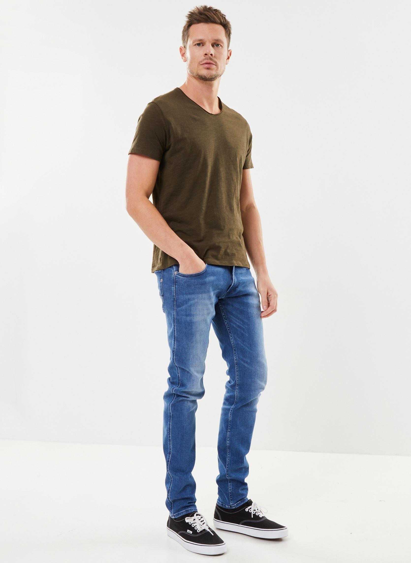 Tee-shirts manches courtes MT10003 homme vert IKKS Men Tee-shirts manches courtes MT10003 homme vert Dark Kaki