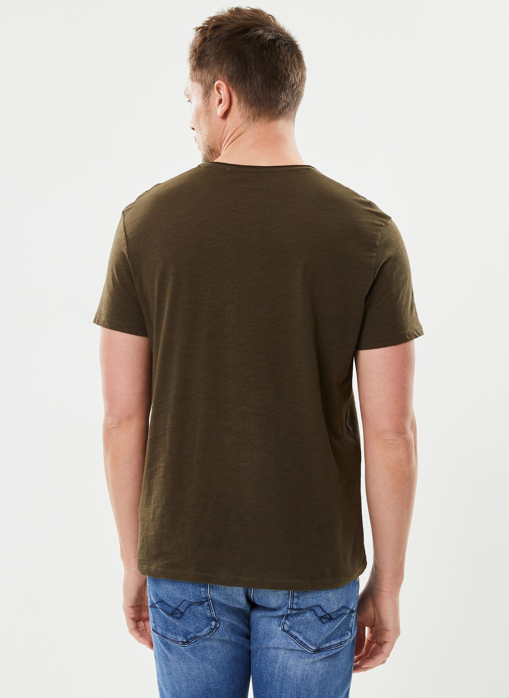 Tee-shirts manches courtes MT10003 homme vert IKKS Men Tee-shirts manches courtes MT10003 homme vert Dark Kaki