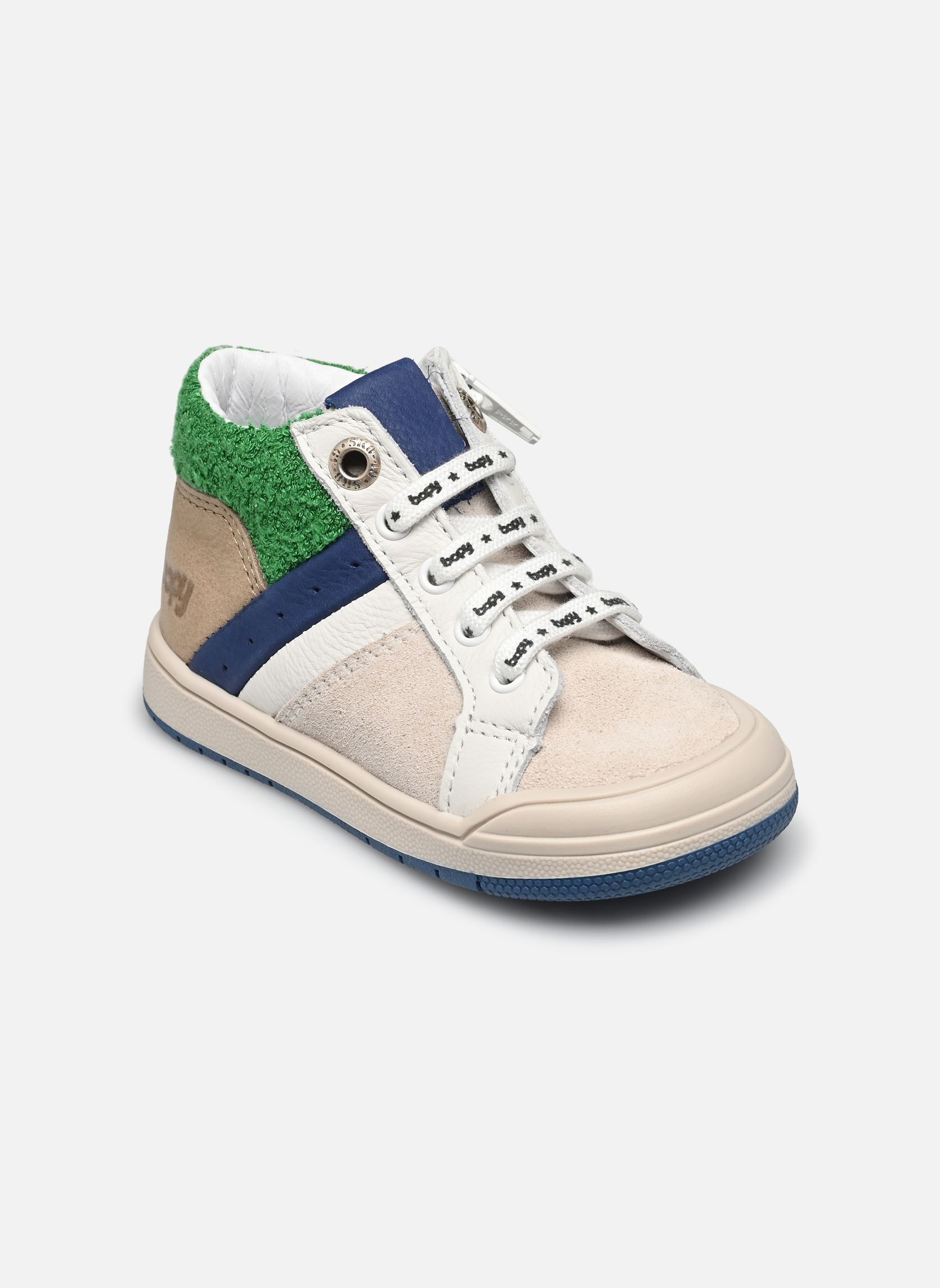 Bottines Rinky garçon blanc Bopy Bottines Rinky garçon blanc VERT/BLEU