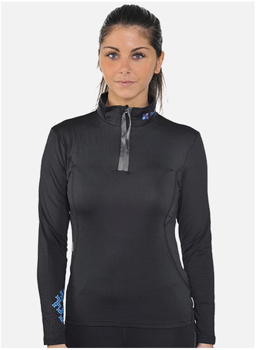 Peak Mountain Tee-shirts Top technique femme ANELI NOIR/BLEU femme noir