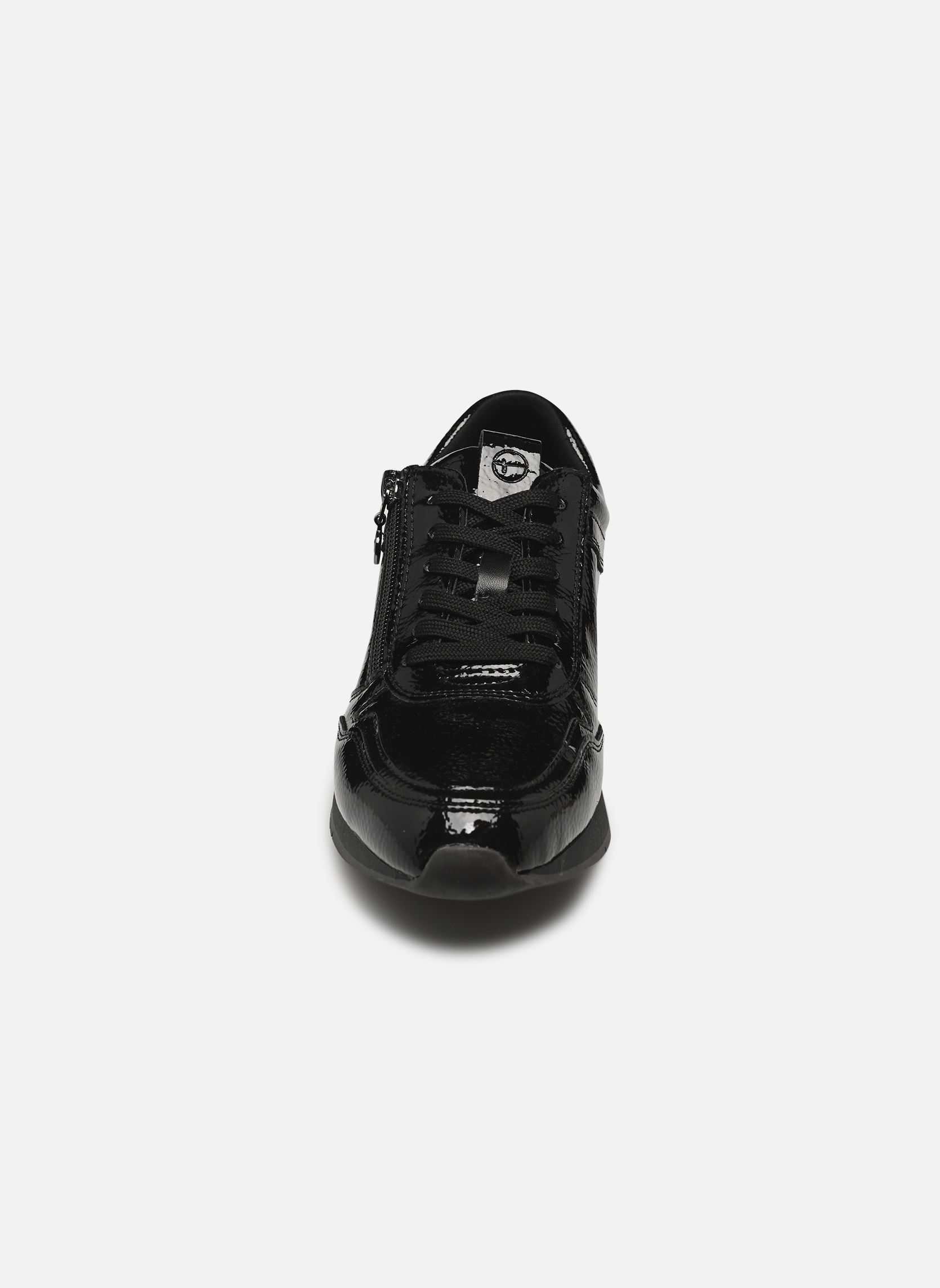 Scarpa stringata derby da donna Tamaris nero lucido con borchiette