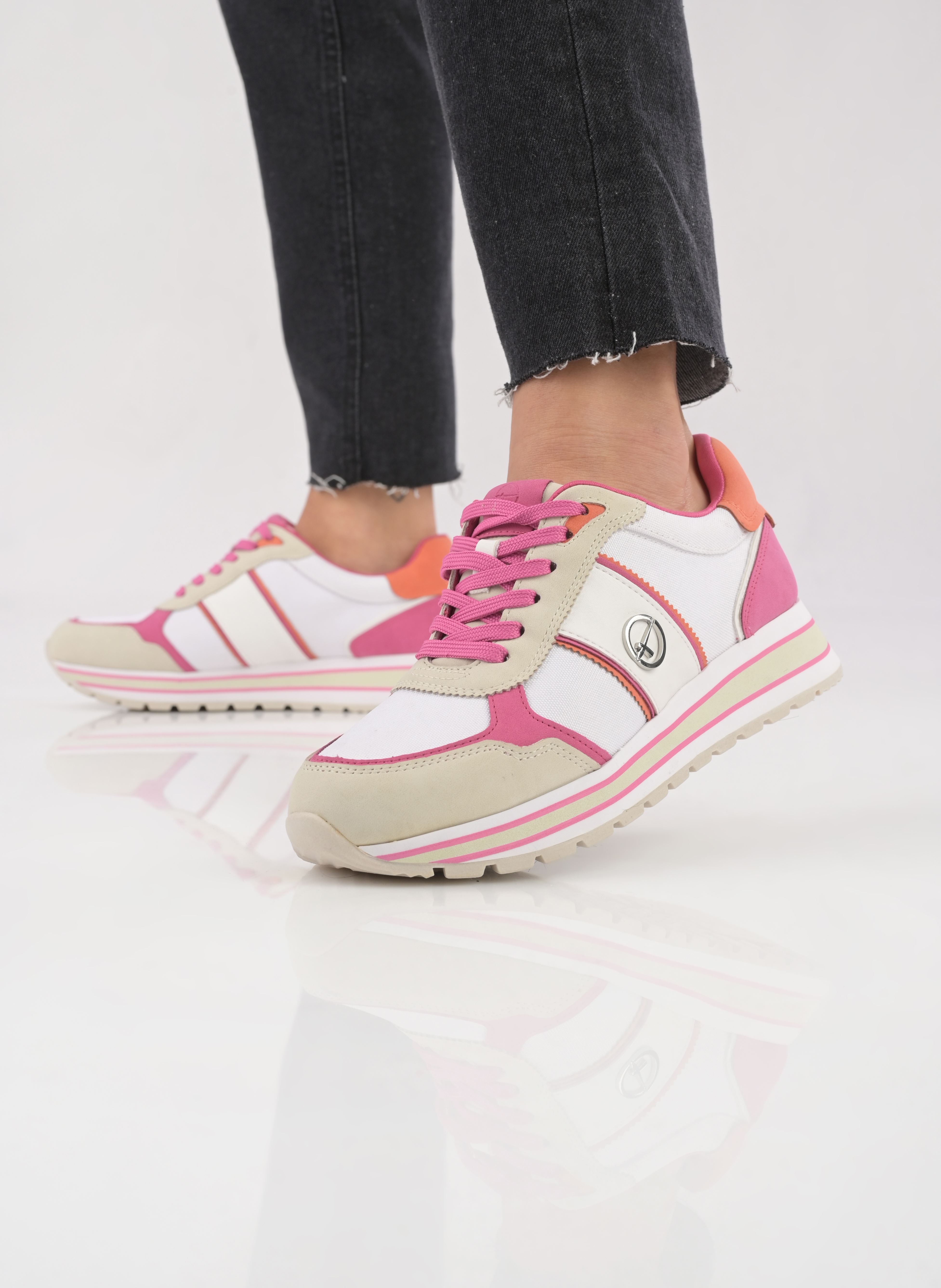 Baskets compensées 23727-42 femme multicolore Tamaris Baskets compensées 23727-42 femme multicolore FUXIA COMB