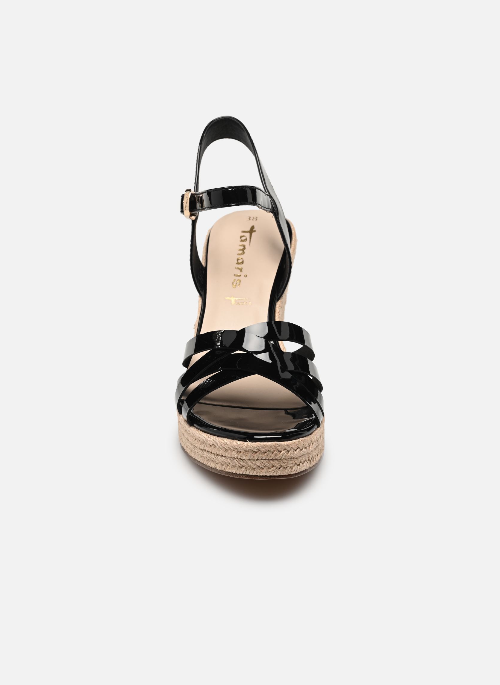 Keil- und Plateausandalen 28380-42 damen schwarz Tamaris Keil- und Plateausandalen 28380-42 damen schwarz BLACK PATENT