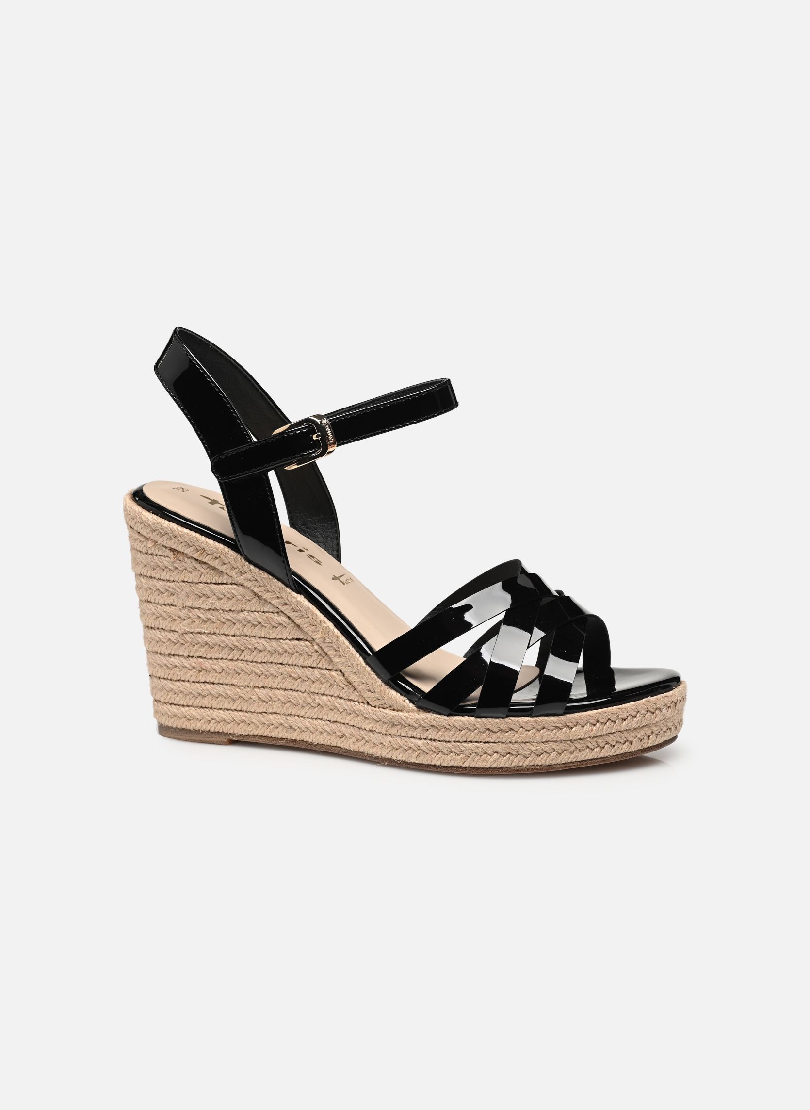 Keil- und Plateausandalen 28380-42 damen schwarz Tamaris Keil- und Plateausandalen 28380-42 damen schwarz BLACK PATENT