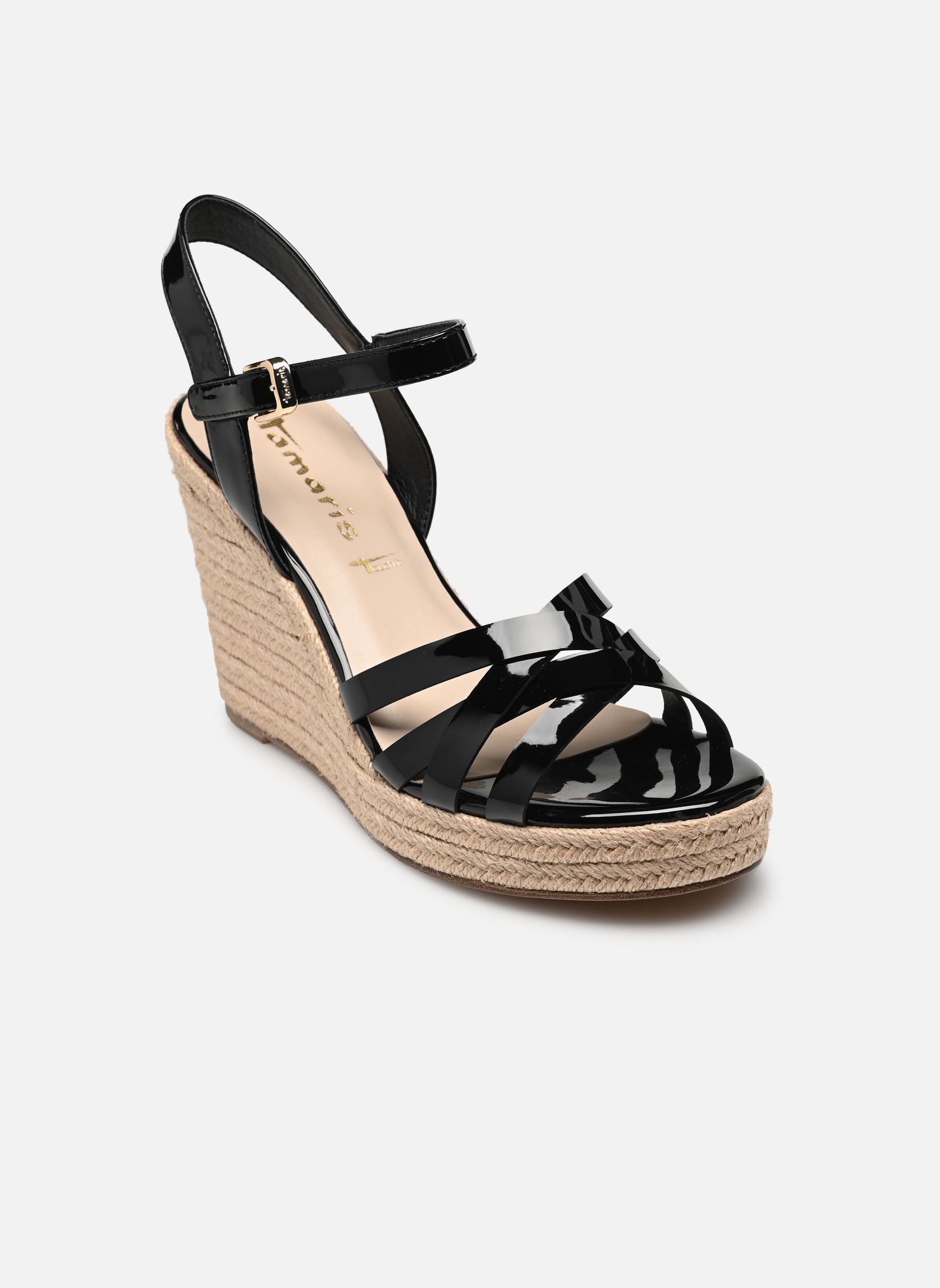 Keil- und Plateausandalen 28380-42 damen schwarz Tamaris Keil- und Plateausandalen 28380-42 damen schwarz BLACK PATENT