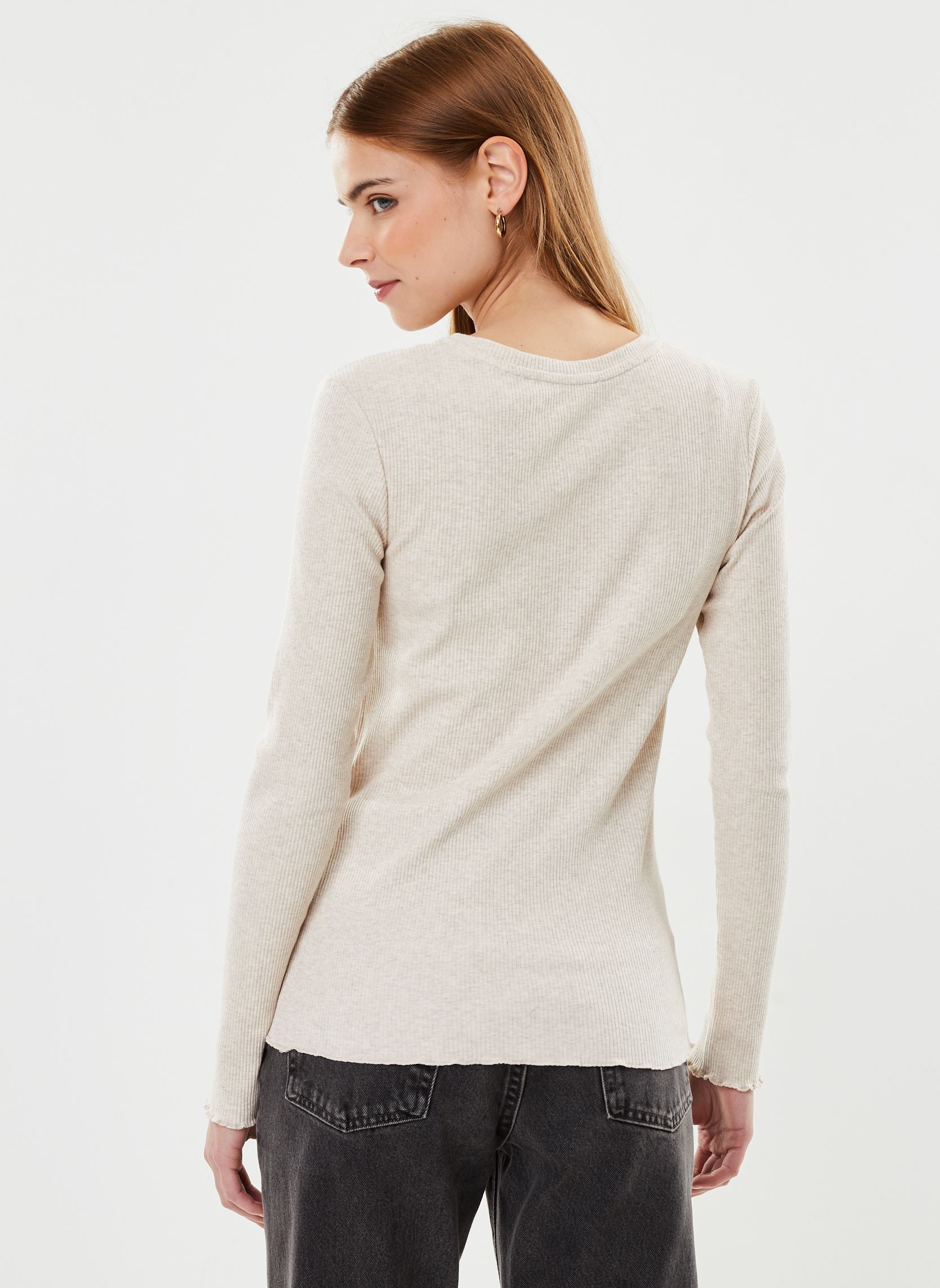 Tee-shirts manches longues Slfanna Ls Crew Neck Tee S Noos femme beige Selected Femme Tee-shirts manches longues Slfanna Ls Crew Neck Tee S Noos femme beige OATMEAL
