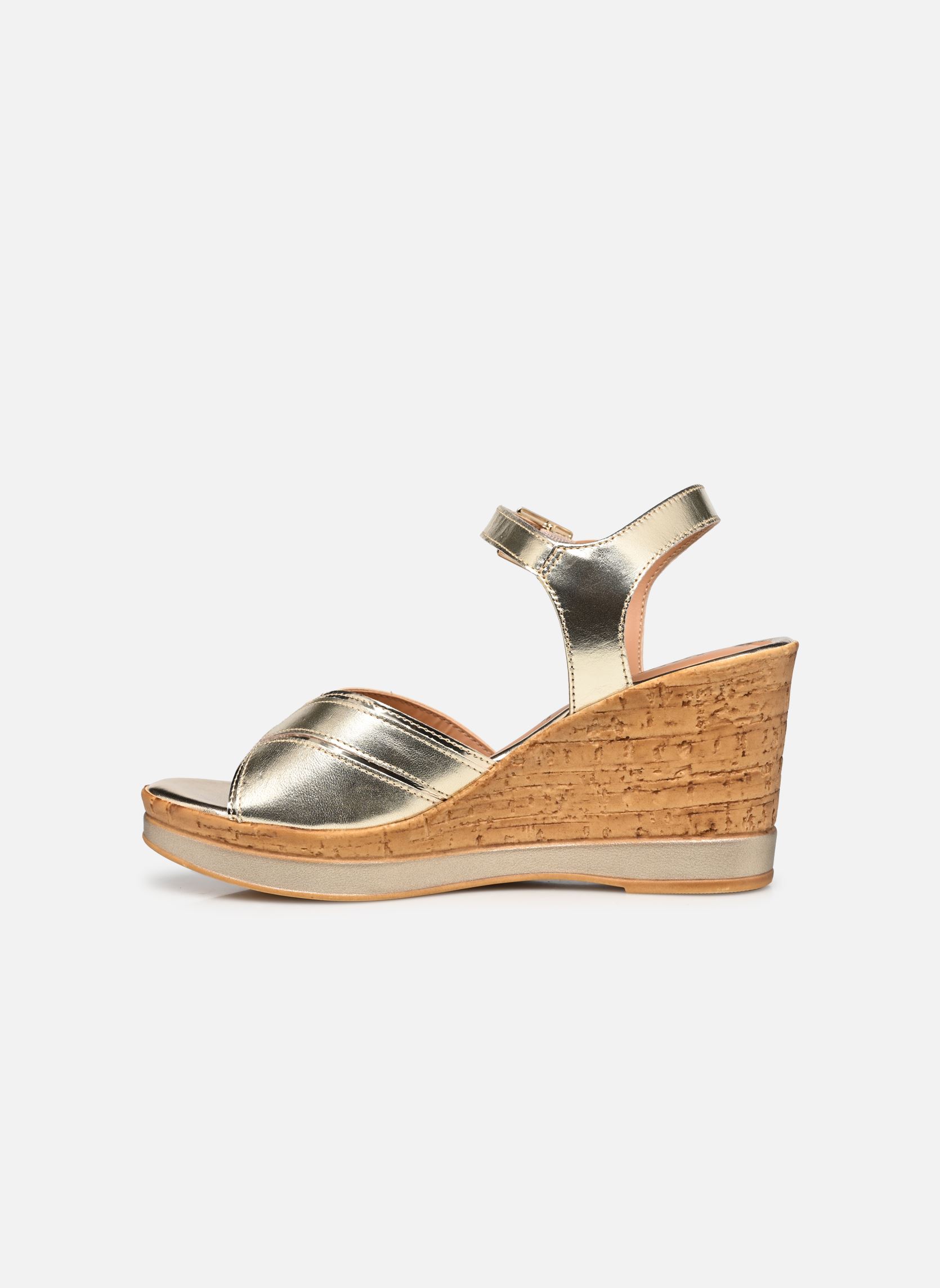 Sandalen met sleehak en plateau 28027-42 dames zilver Tamaris Sandalen met sleehak en plateau 28027-42 dames zilver LIGHT GOLD MET