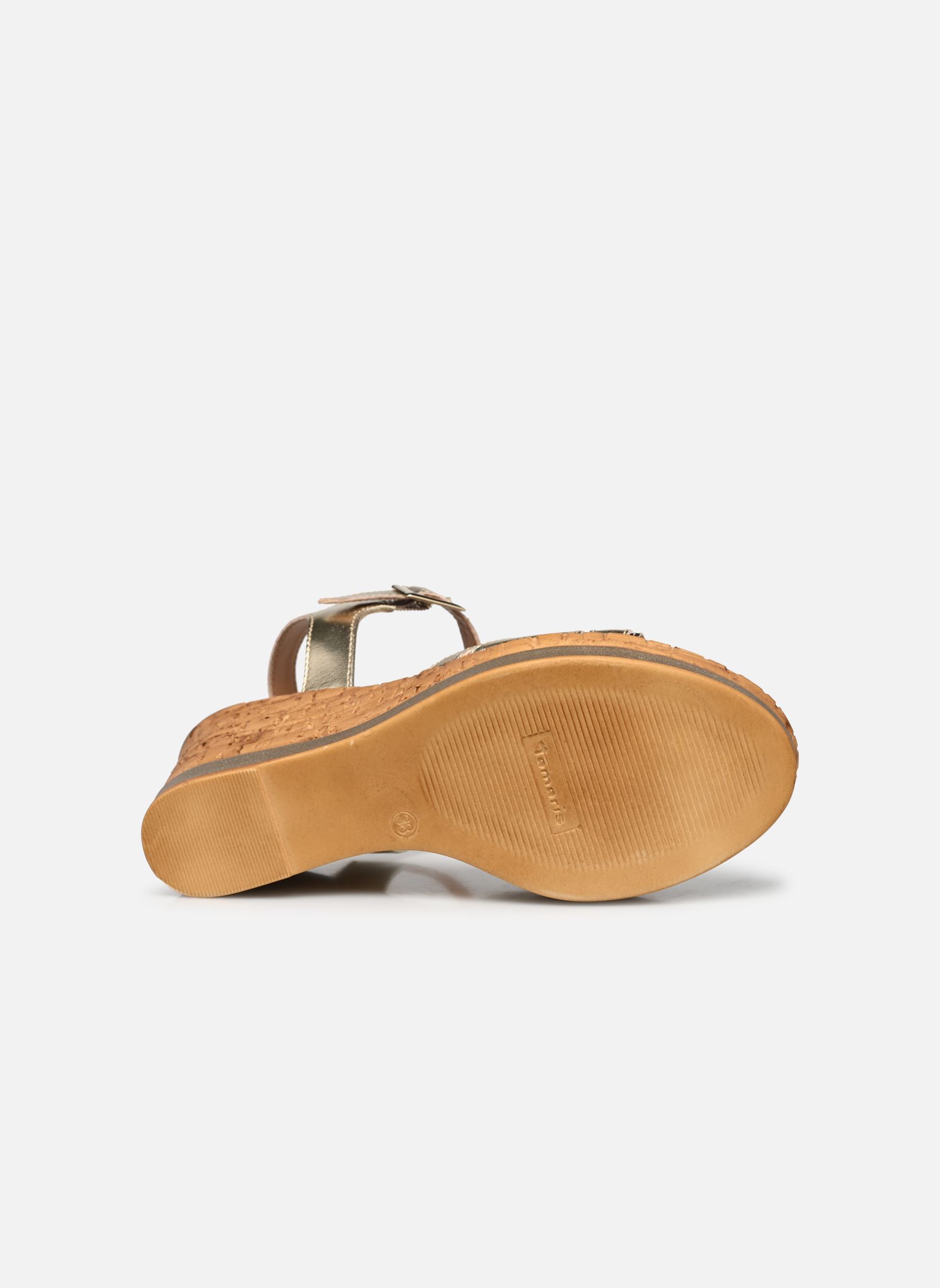 Sandalen met sleehak en plateau 28027-42 dames zilver Tamaris Sandalen met sleehak en plateau 28027-42 dames zilver LIGHT GOLD MET