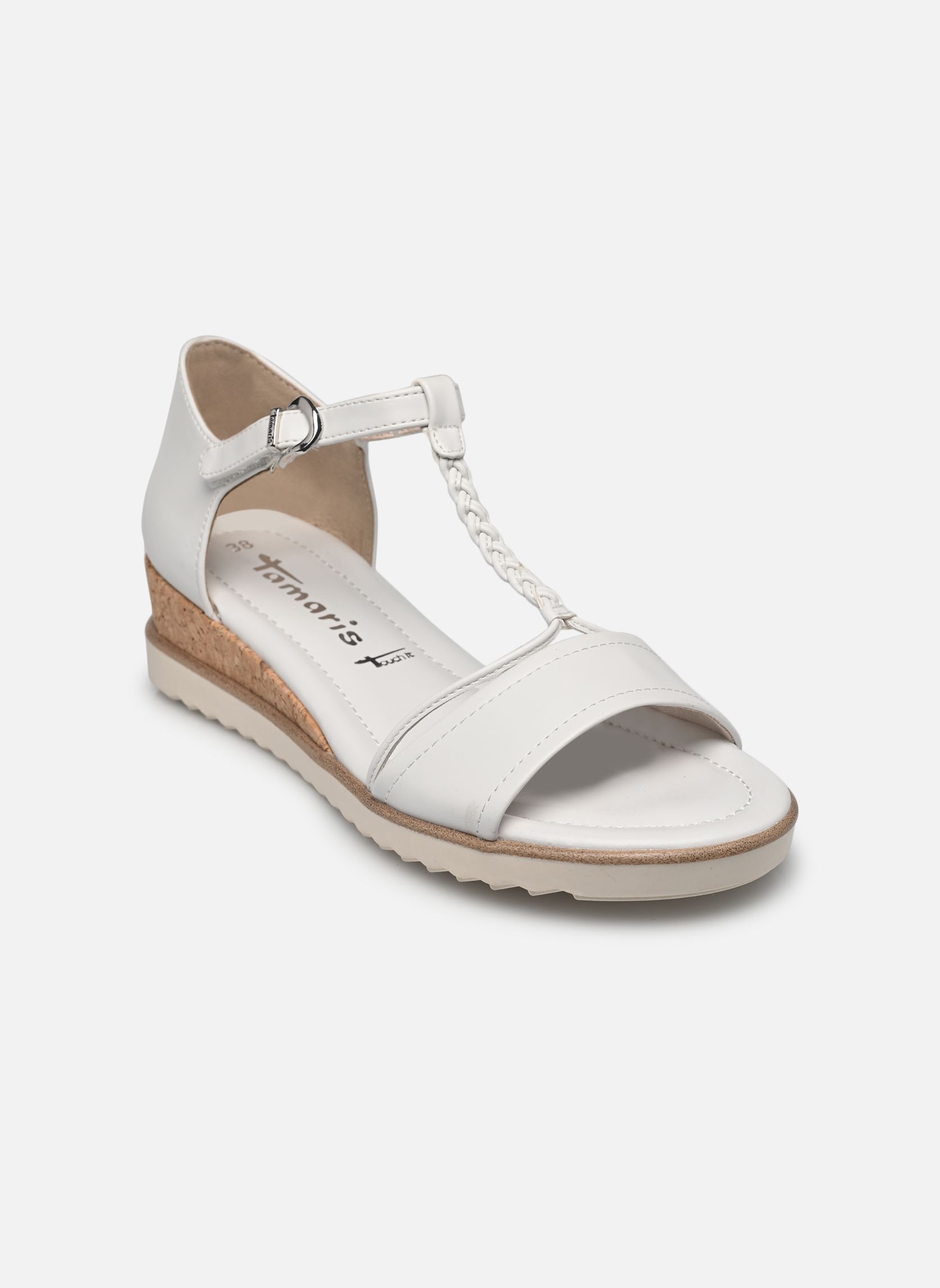 Sandales compensées et plateformes 28102-42 femme blanc Tamaris Sandales compensées et plateformes 28102-42 femme blanc WHITE