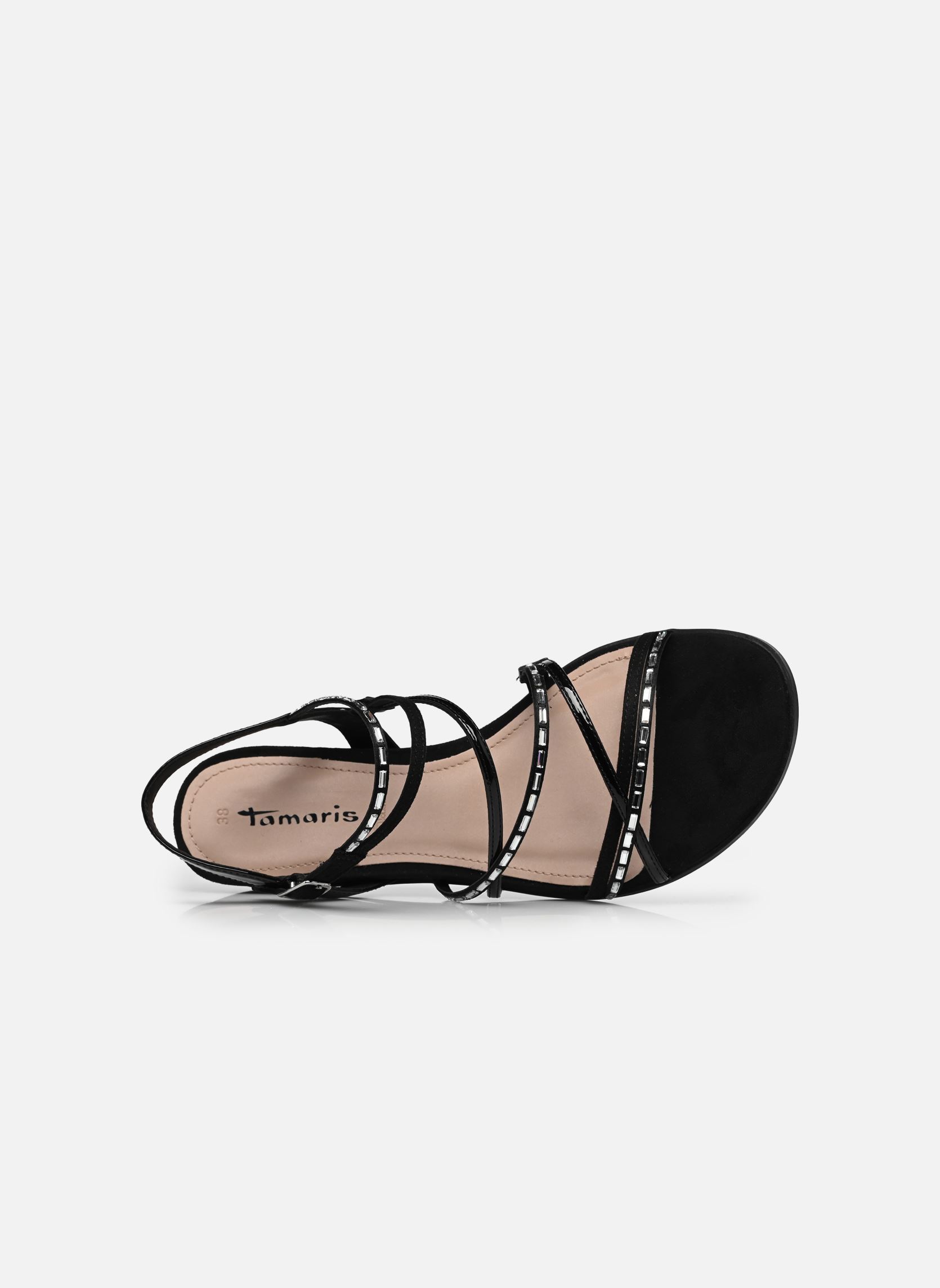 Sandales plates 28103-42 femme noir Tamaris Sandales plates 28103-42 femme noir BLACK GLAM