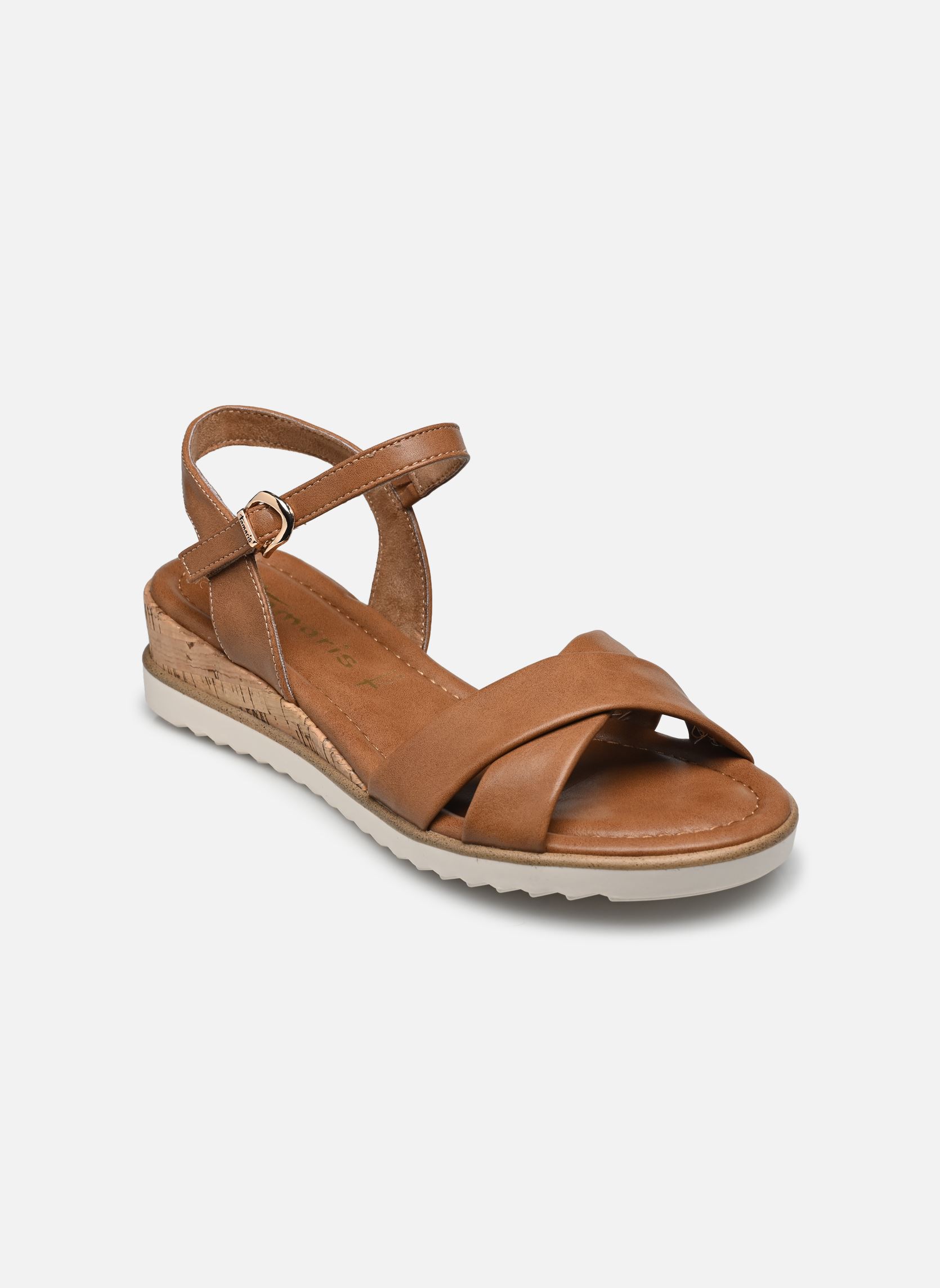 Sandales compensées et plateformes 28106-42 femme marron Tamaris Sandales compensées et plateformes 28106-42 femme marron COGNAC