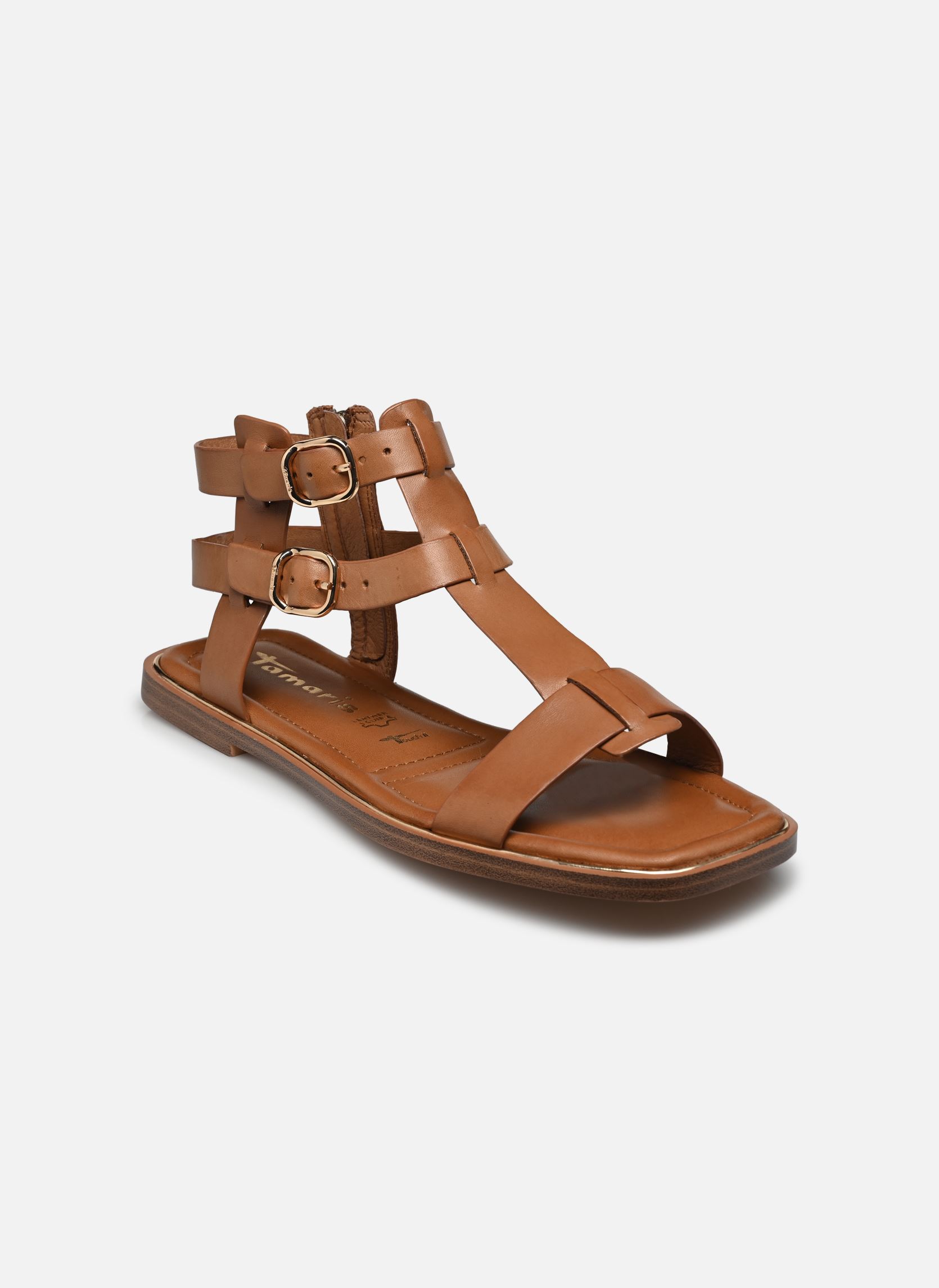 Flache Sandalen 28118-42 damen braun Tamaris Flache Sandalen 28118-42 damen braun COGNAC