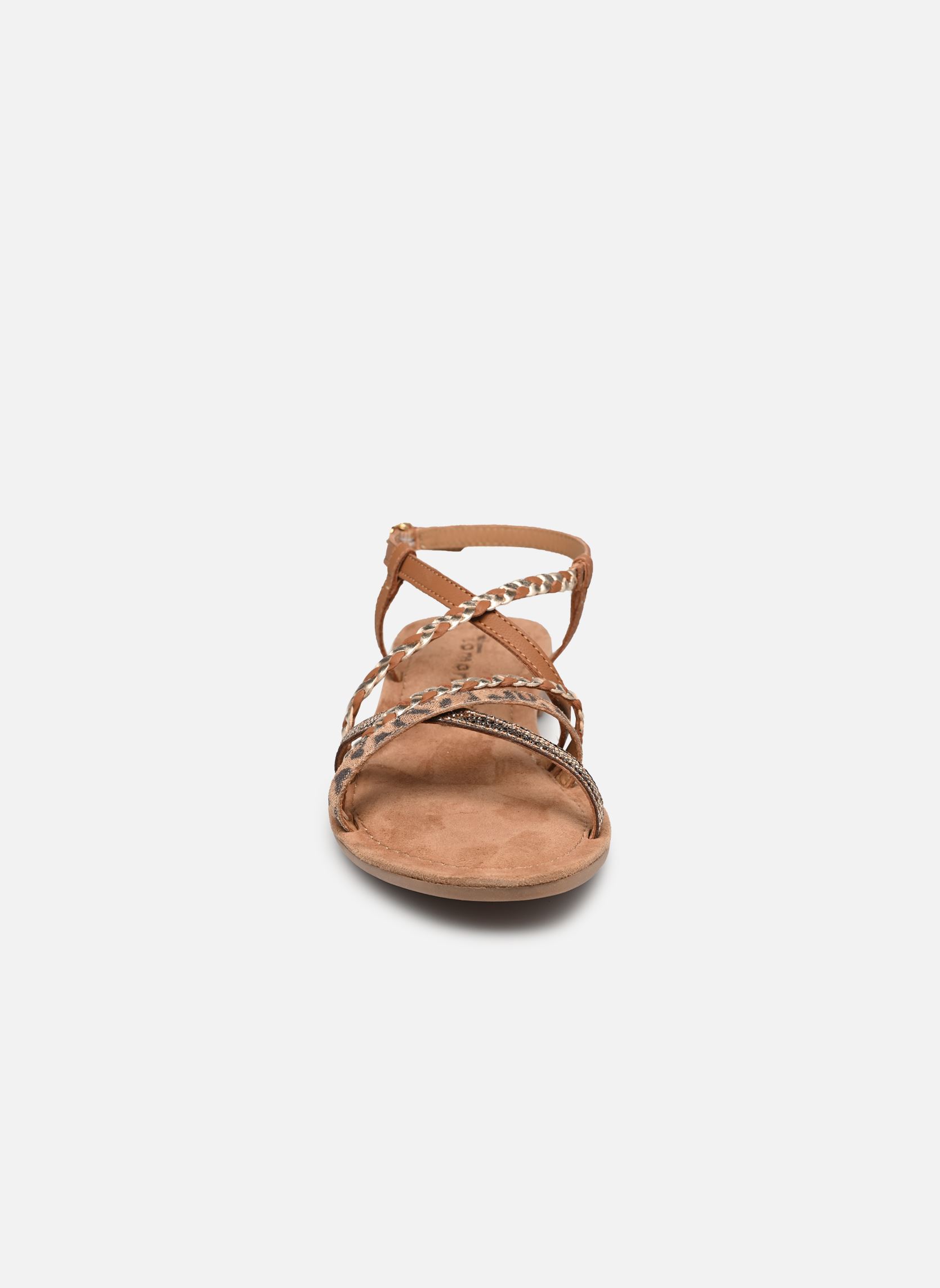 Platte sandalen 28139-42 dames bruin Tamaris Platte sandalen 28139-42 dames bruin COGNAC COMB