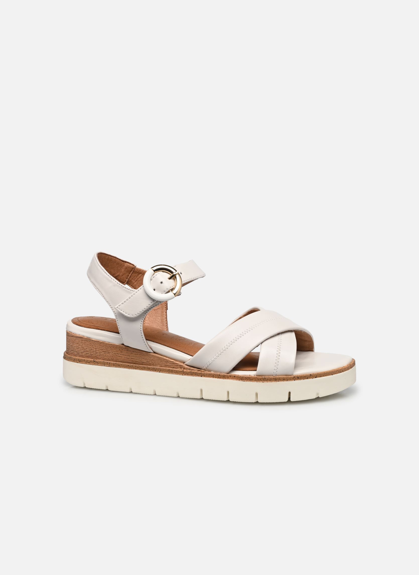 Sandalias y plataformas de cuña 28202-42 mujer blanco Tamaris Sandalias y plataformas de cuña 28202-42 mujer blanco WHITE LEATHER