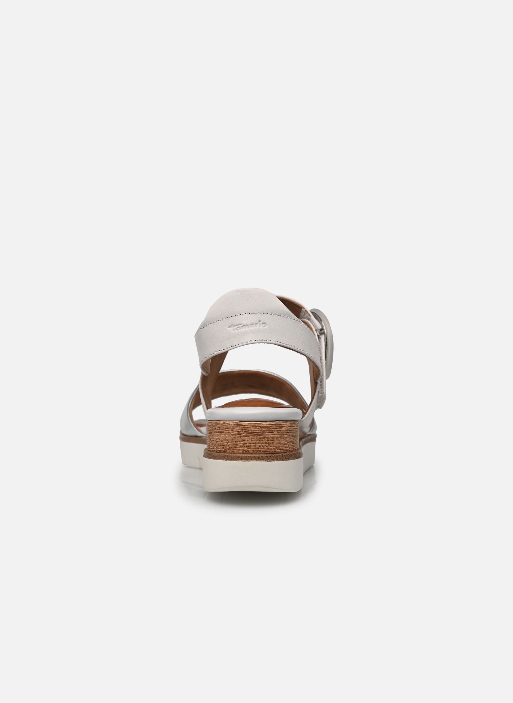 Sandalias y plataformas de cuña 28206-42 mujer blanco Tamaris Sandalias y plataformas de cuña 28206-42 mujer blanco WHITE/SILVER