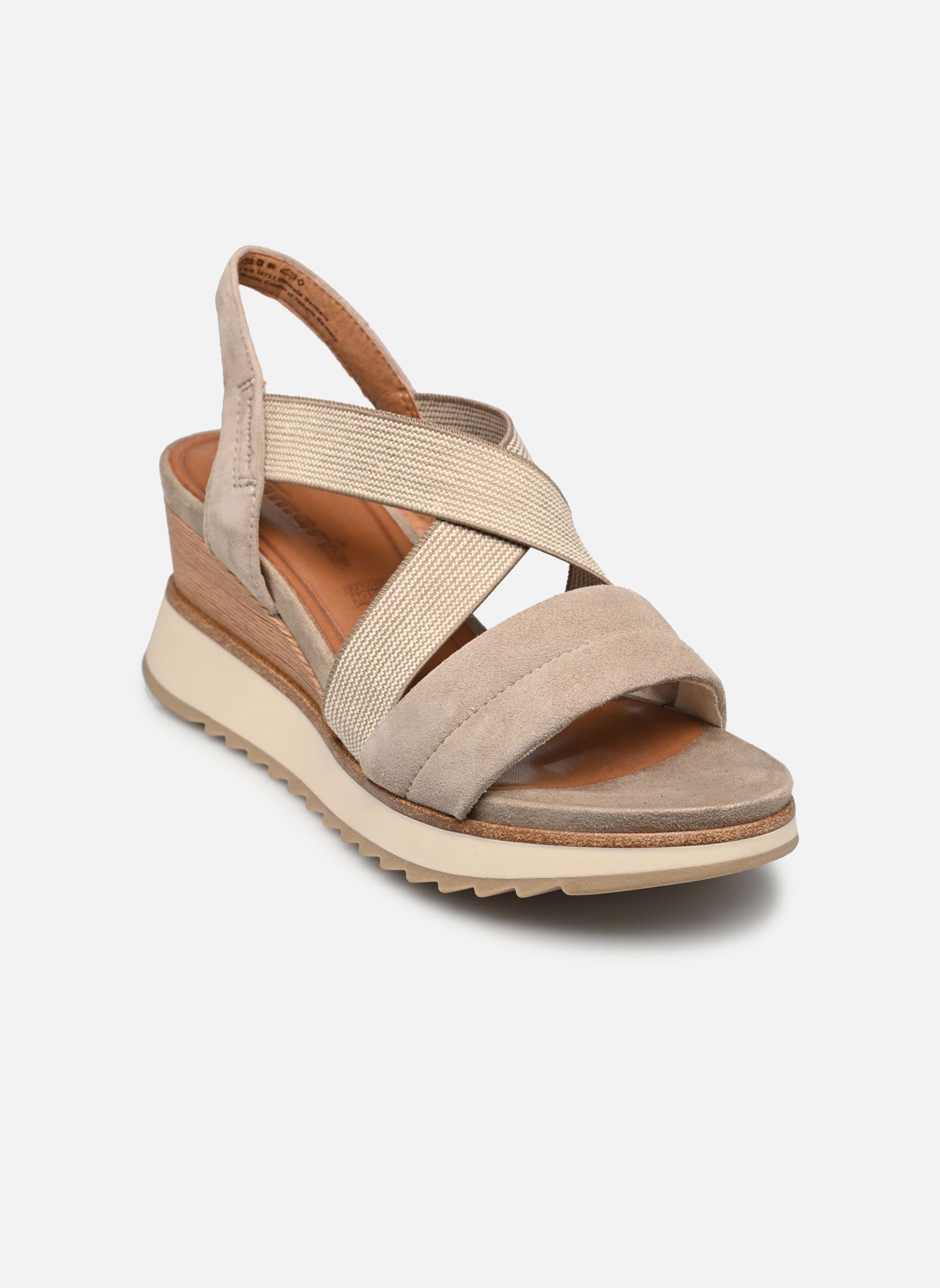 Sandalen met sleehak en plateau 28338-42 dames beige Tamaris Sandalen met sleehak en plateau 28338-42 dames beige MUD